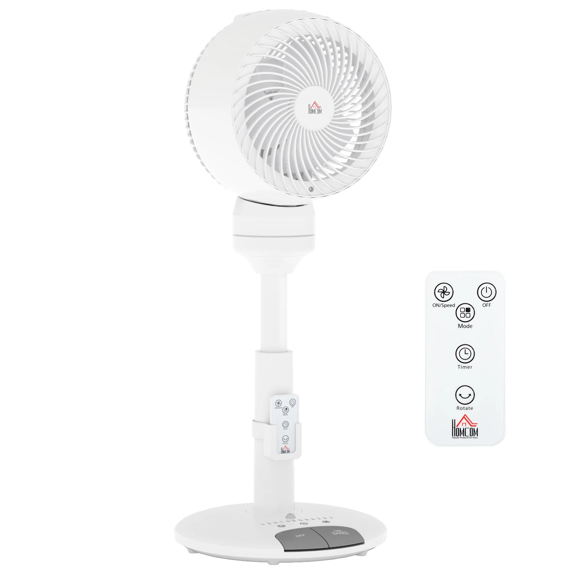 HOMCOM 9 Inch Height Adjustable Air Circulator Fan 70° Oscillating 9 Setting