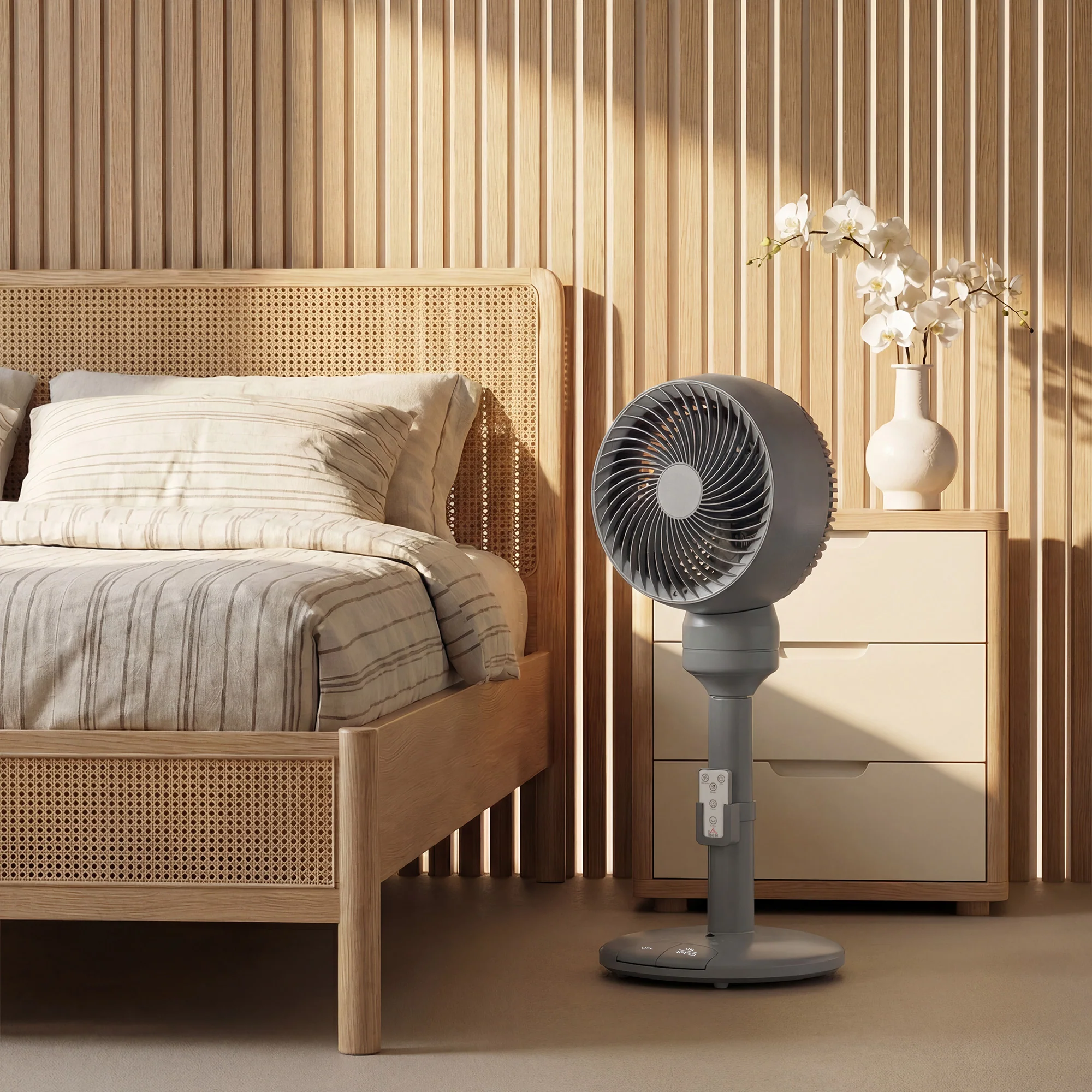 HOMCOM 9" Pedestal Cooling Fan With Adjustable Speed And Mode, Grey - Image 9