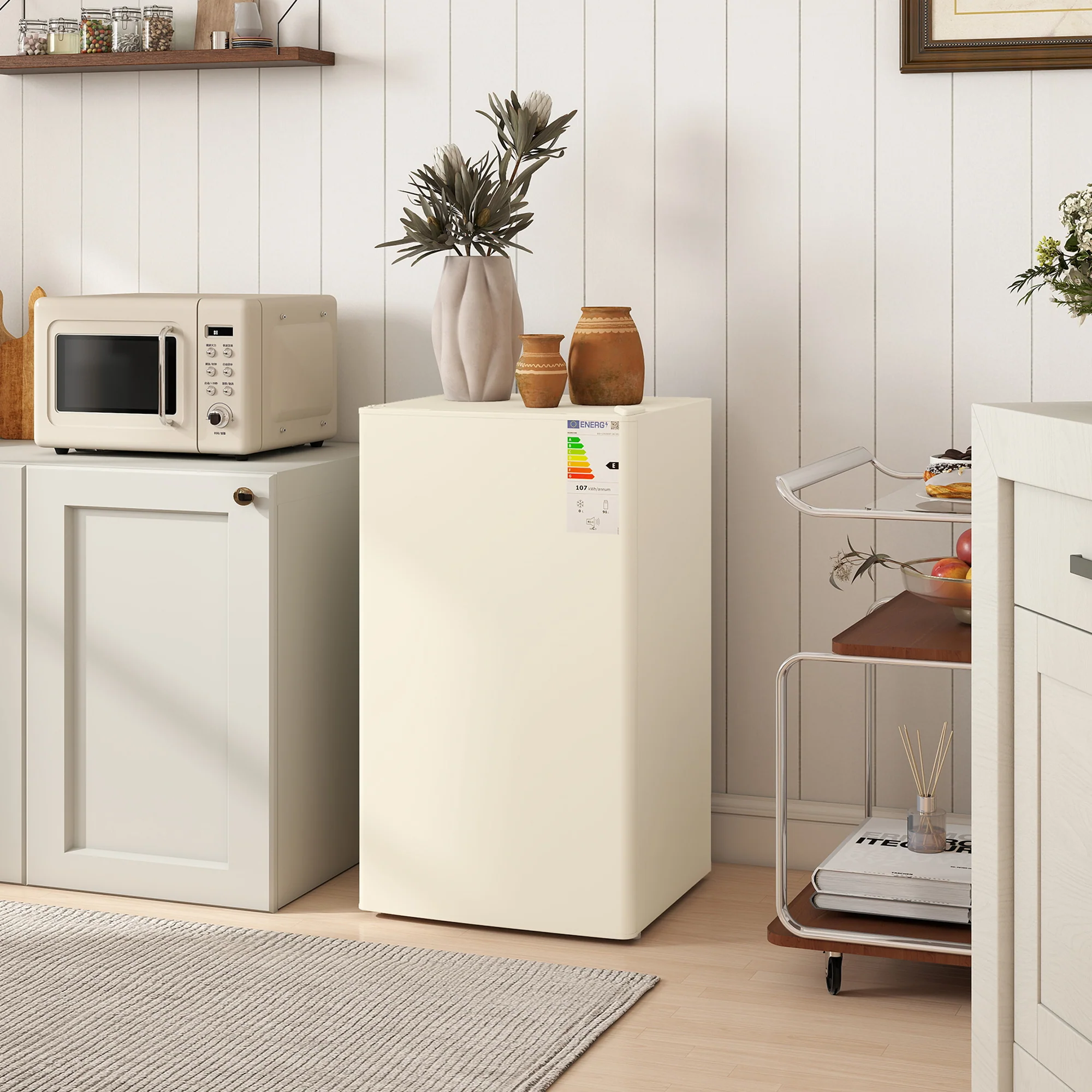HOMCOM 91L Freestanding Under Counter Fridge - Image 2