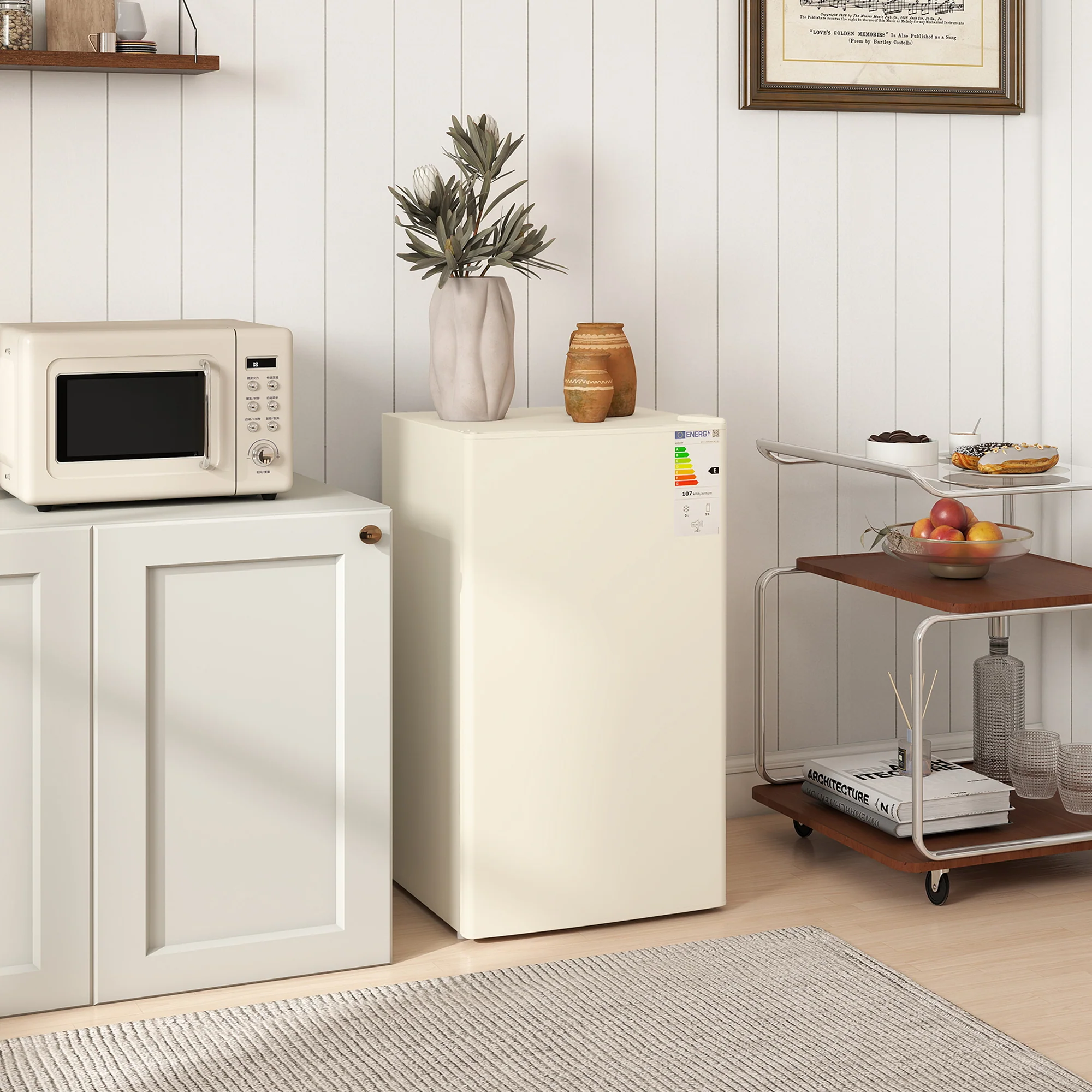 HOMCOM 91L Freestanding Under Counter Fridge - Image 9