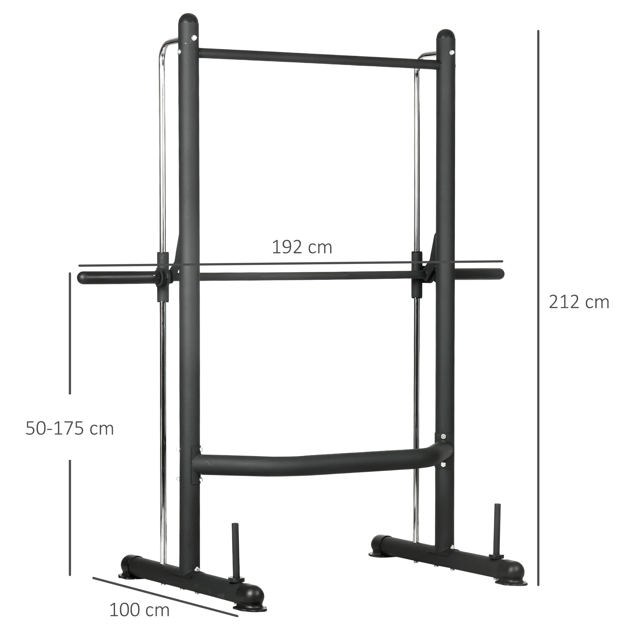 HOMCOM Adjustable Squat Rack with Pull Up Bar and Barbell Bar for Home Gym - Image 5