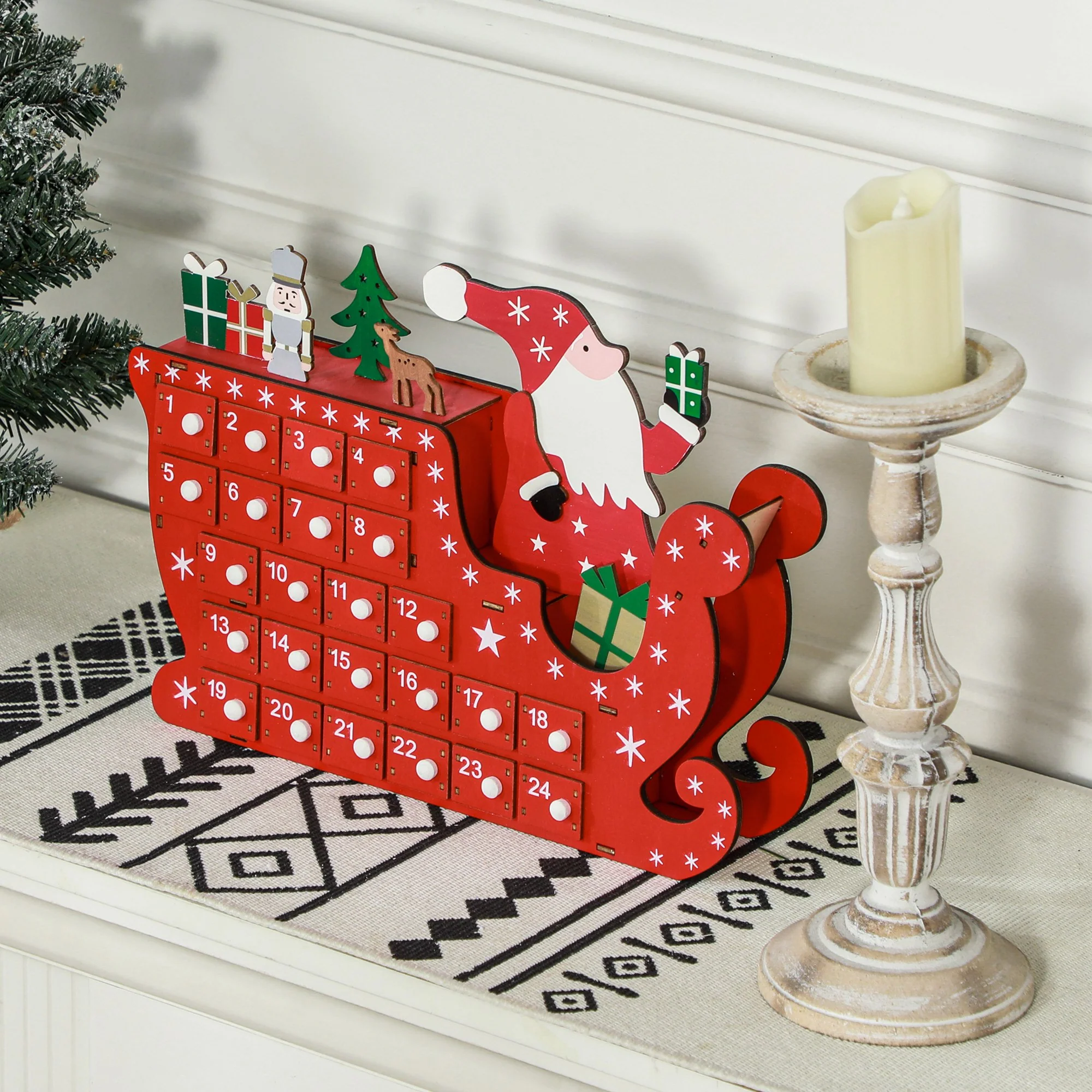 HOMCOM Advent Calendar, Christmas Countdown Calendar with 24 Drawers - Image 6