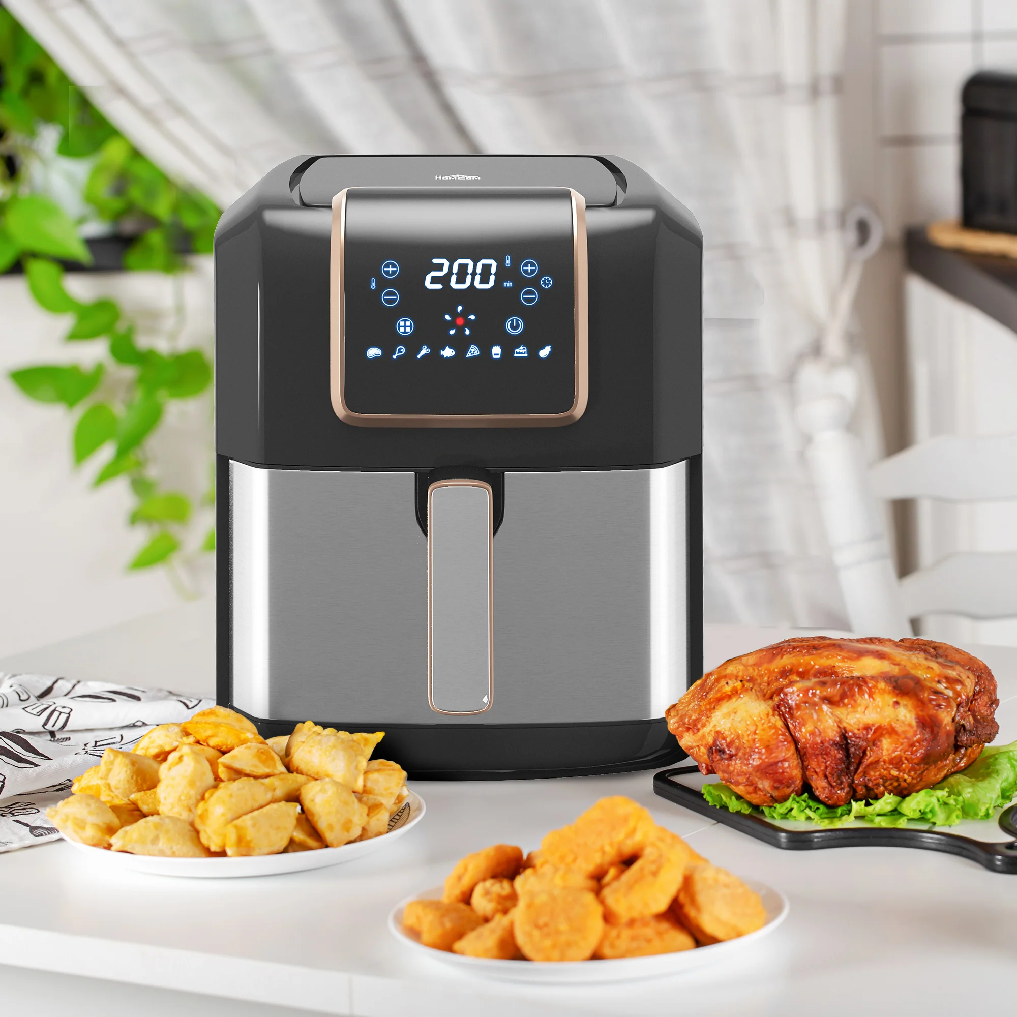 HOMCOM Air Fryer 1700W 6.5L With Digital Display Timer For Low Fat Cooking - Image 2