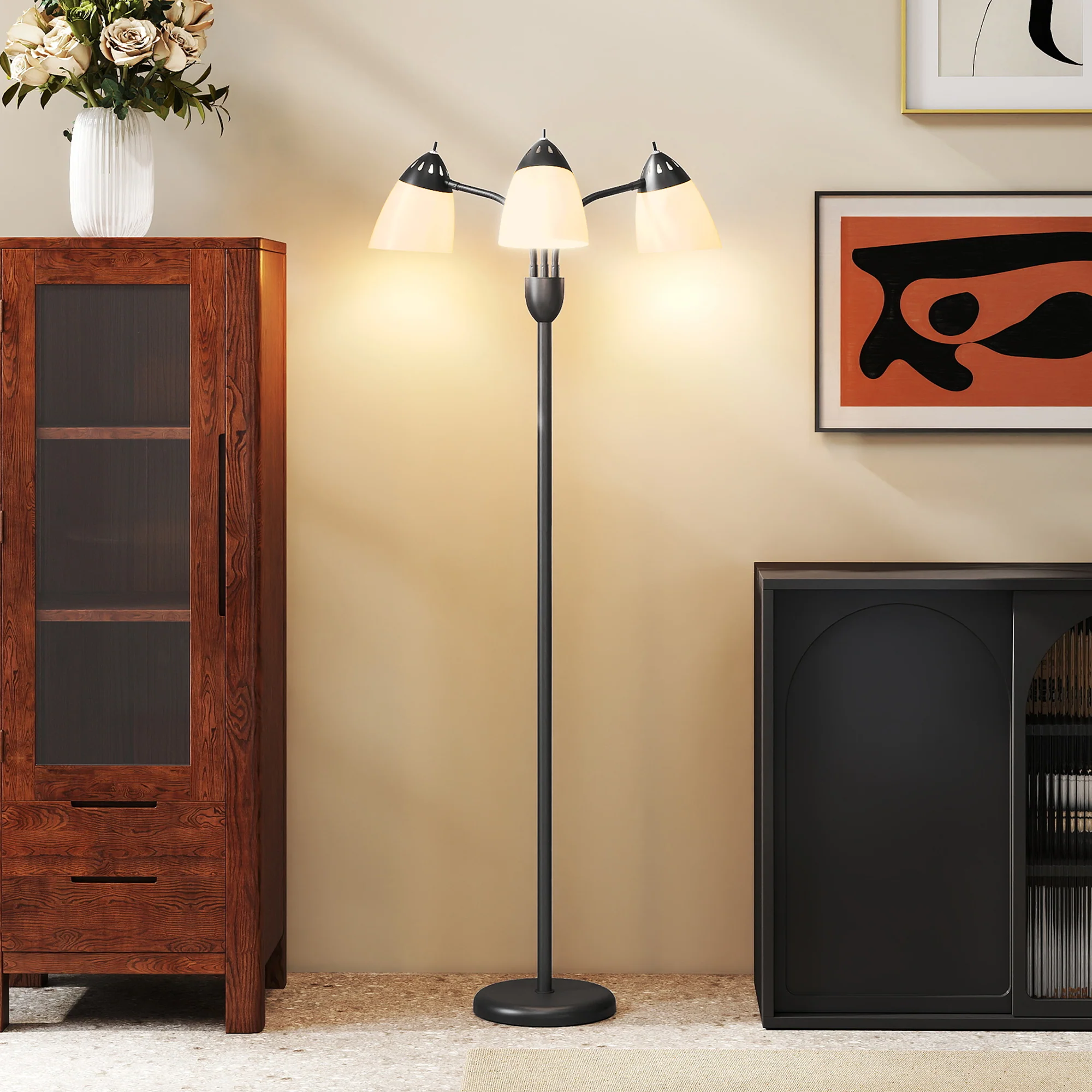 HOMCOM Arc Tree Floor Lamp With 3000K/4500K/6500K Colour Temperatures Black - Image 8