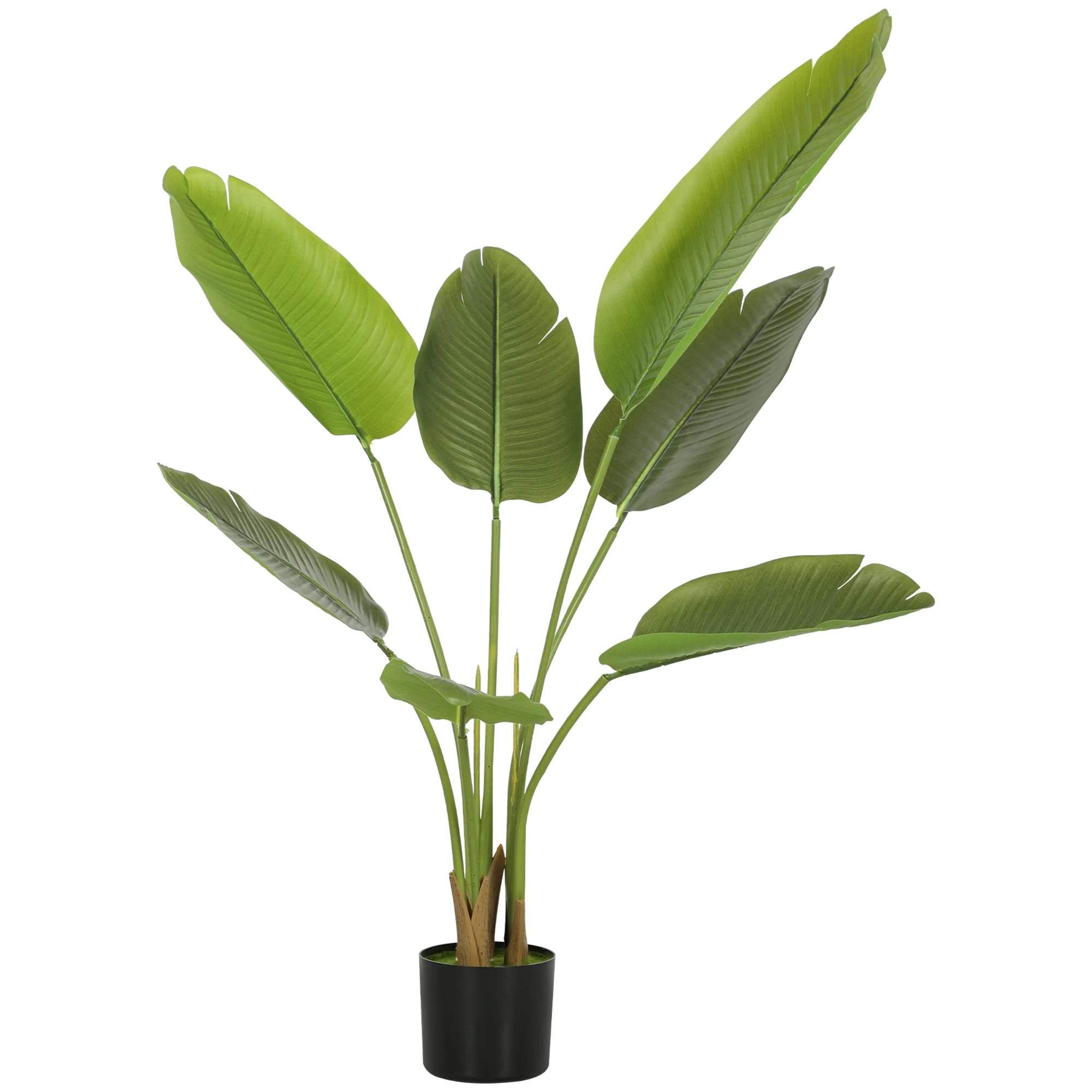HOMCOM Artificial Bird Of Paradise Plant With Flocking In Pot, Green - Image 10