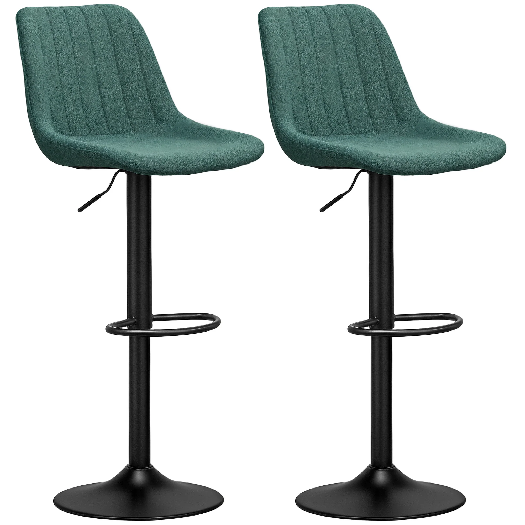HOMCOM Bar Stools Set Of 2 Adjustable Swivel Bar Chairs With Backrest - Image 10
