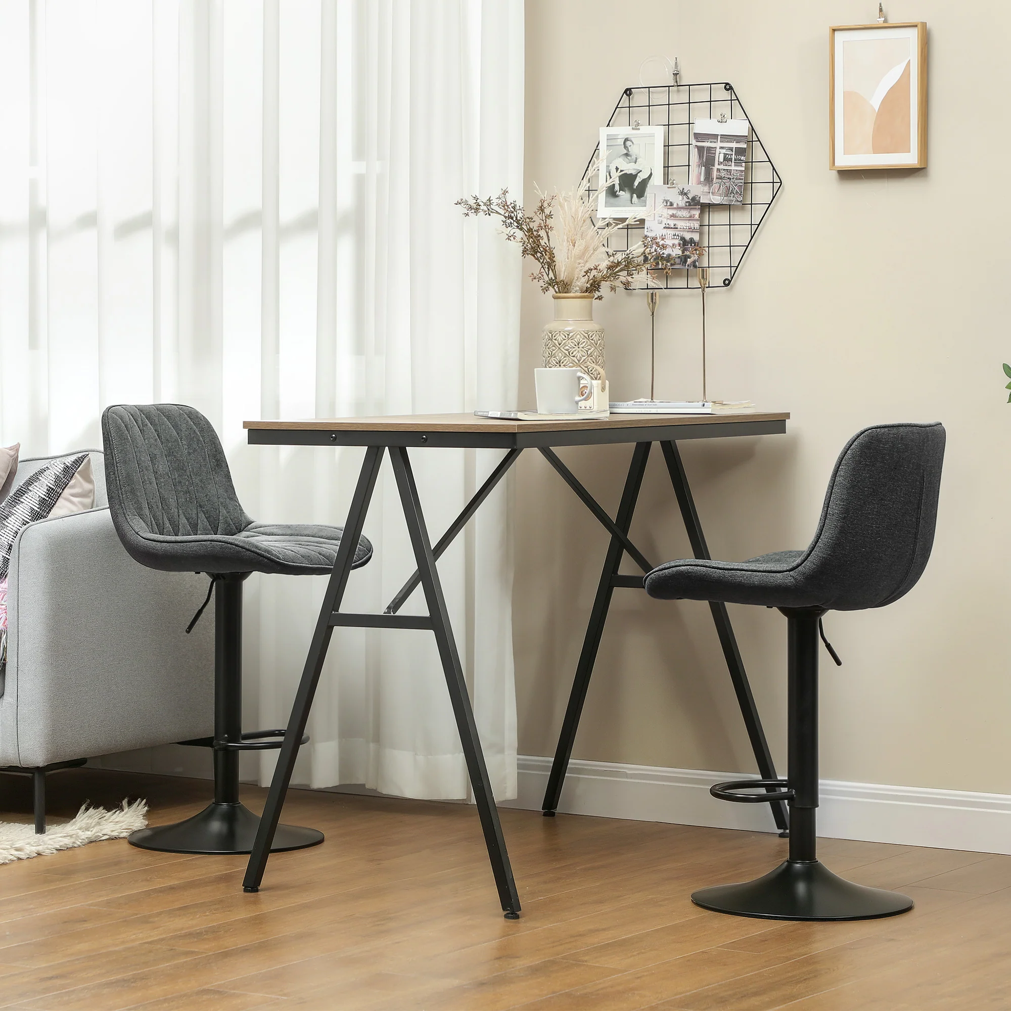 HOMCOM Bar Stools Set Of 2, Modern Armless Bar Chairs - Image 20