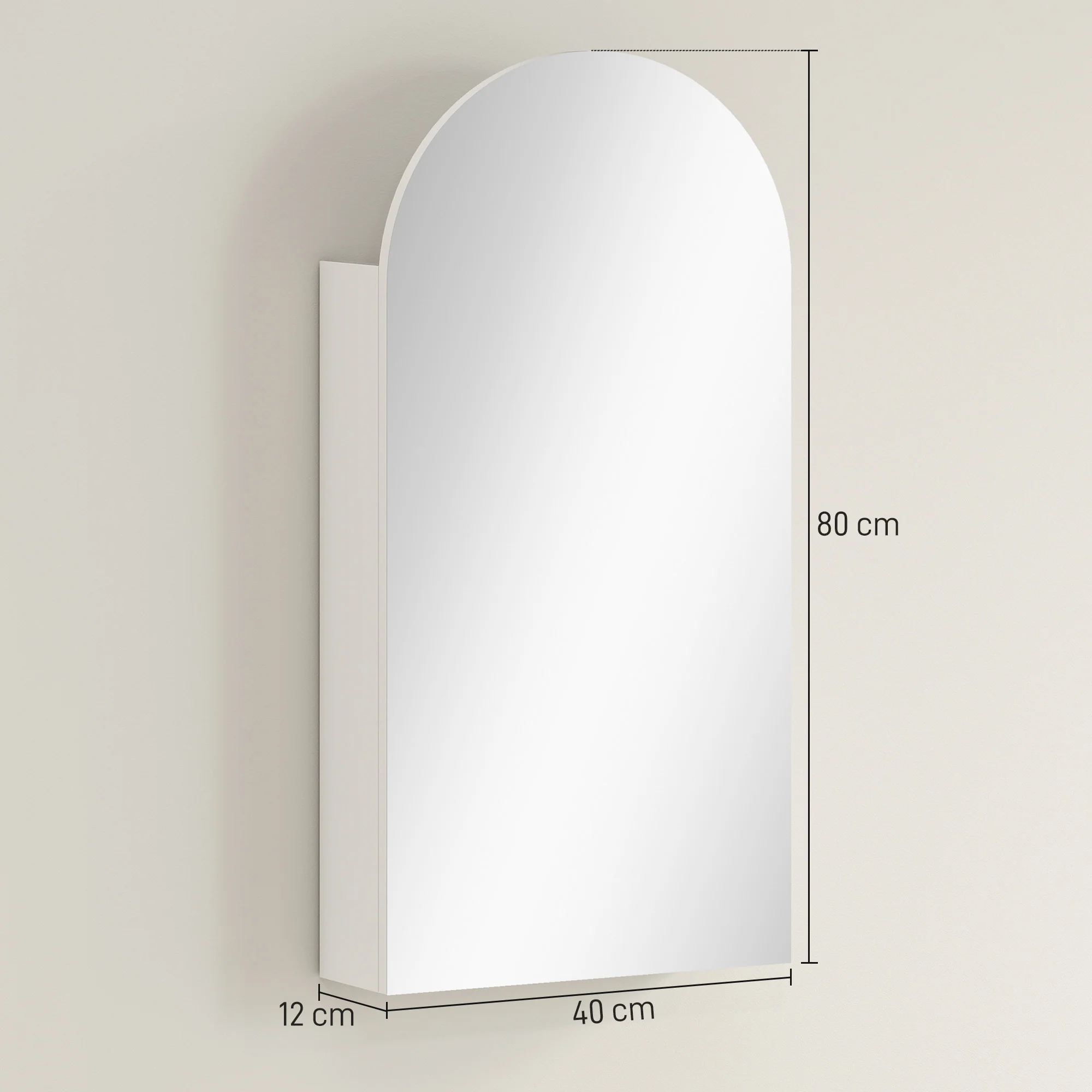HOMCOM Bathroom Mirror Cabinet With Adjustable Glass Shelves - Image 14
