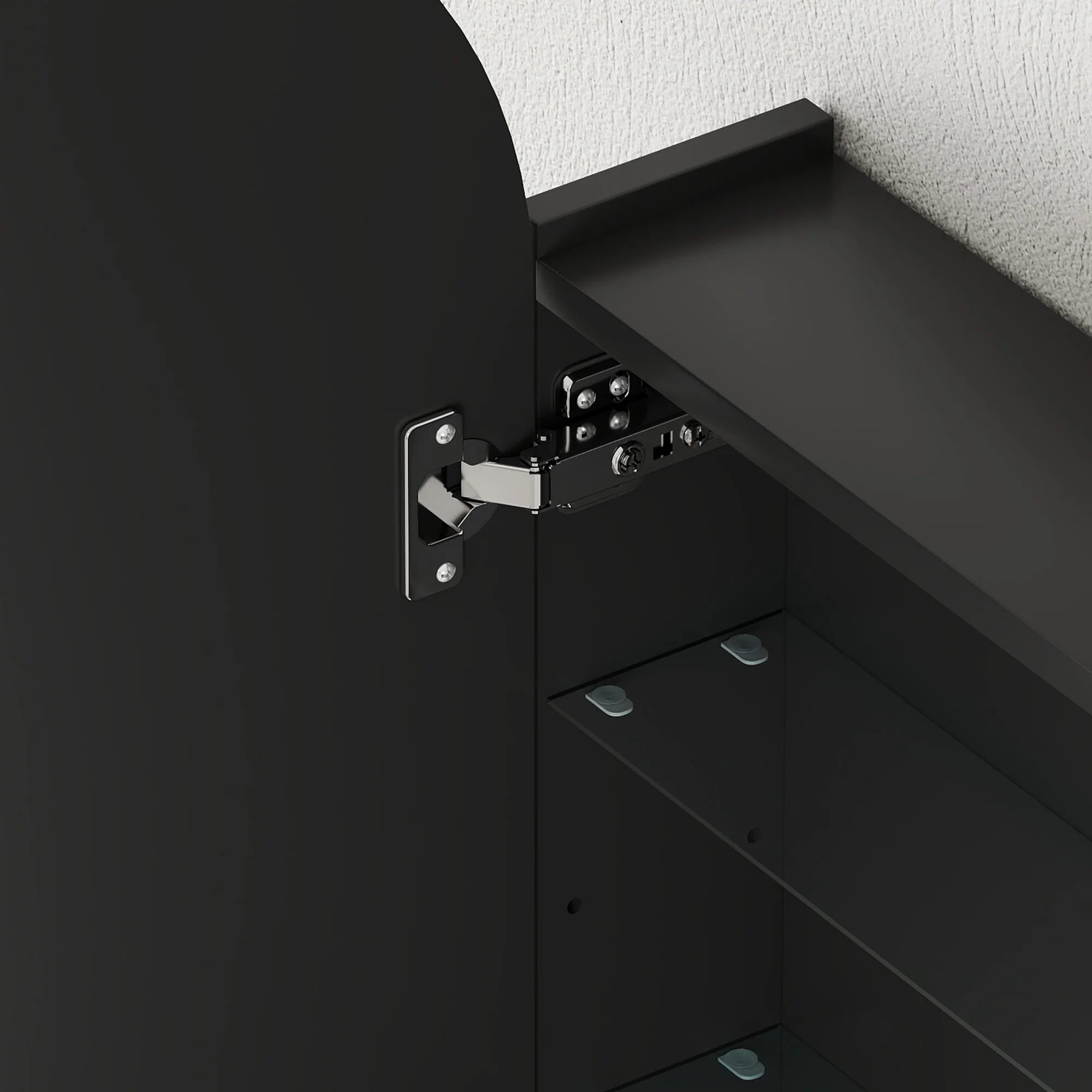HOMCOM Bathroom Mirror Cabinet With Adjustable Glass Shelves - Image 9