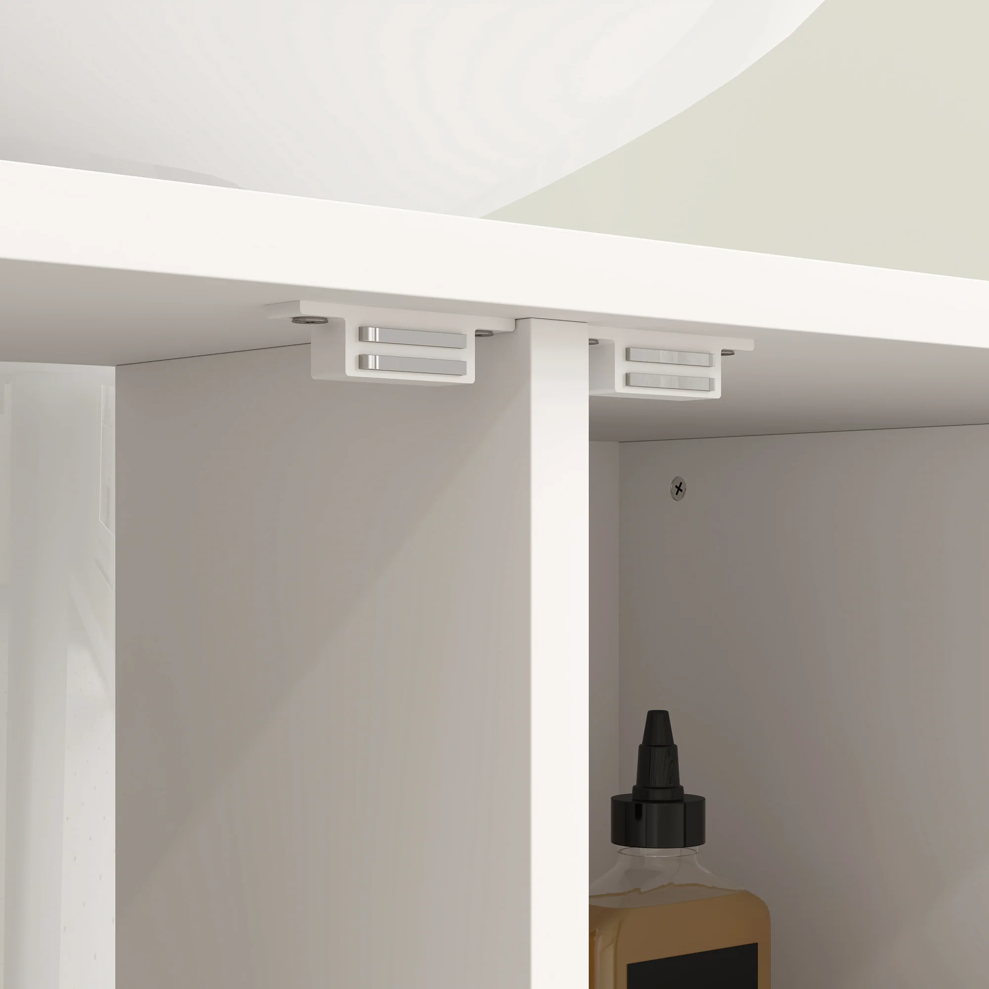 HOMCOM Bathroom Under Sink Cabinet For Basin With Or Without Pedestal Cream - Image 9