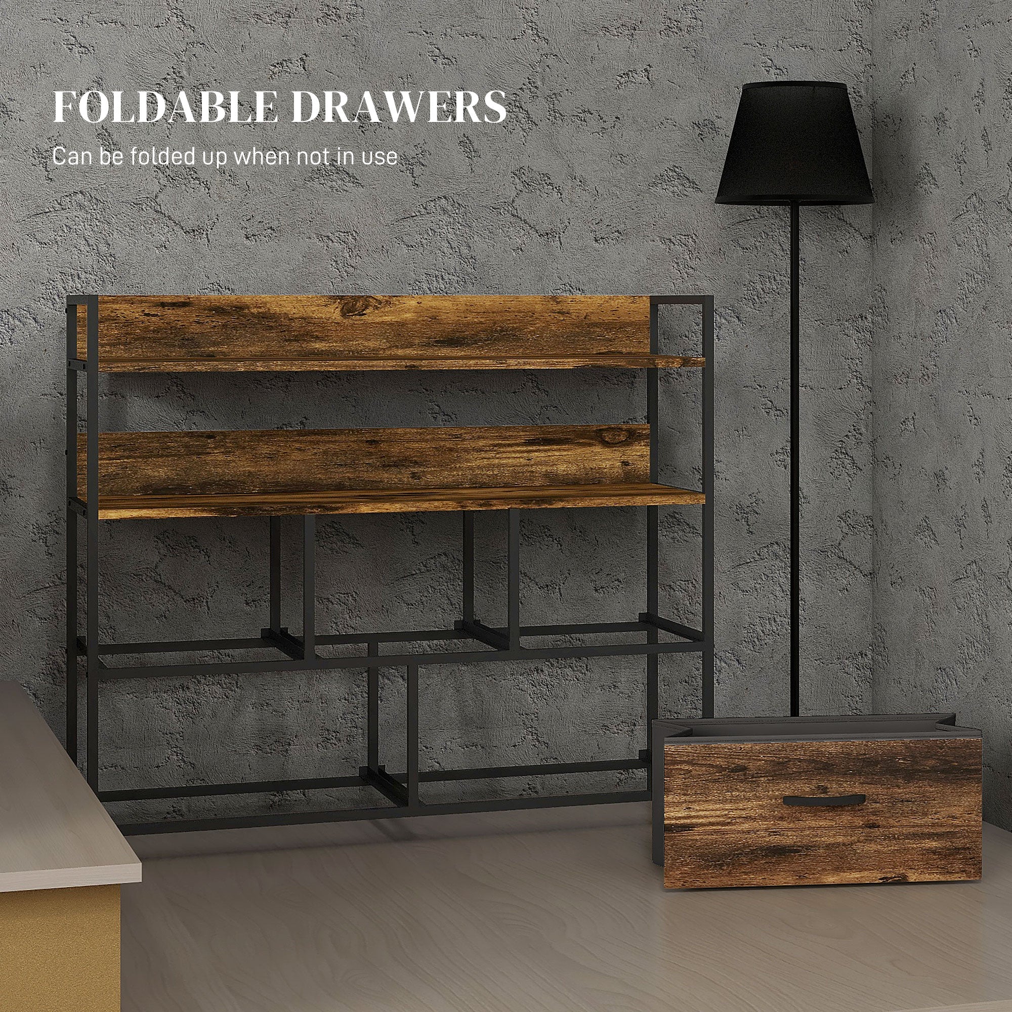 HOMCOM Bedroom Chest of Drawers 5 Drawer Dresser w/ Shelves - Image 15