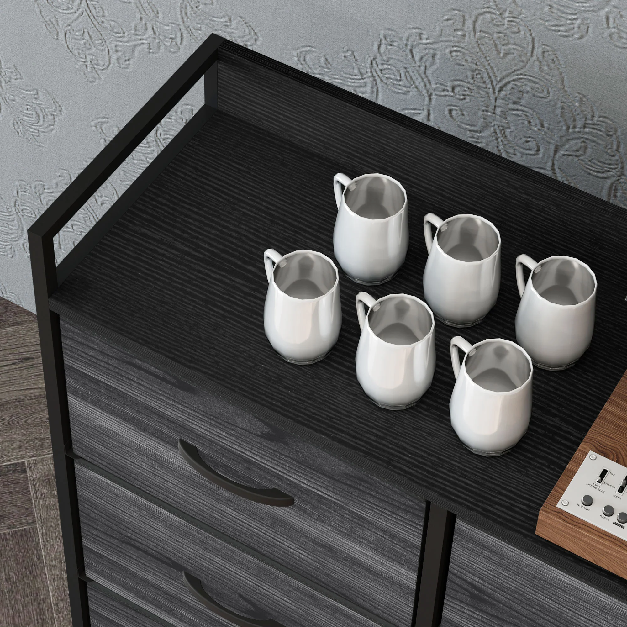 HOMCOM Bedroom Chest of Drawers 6 Drawer Dresser w/ Shelf - Image 8