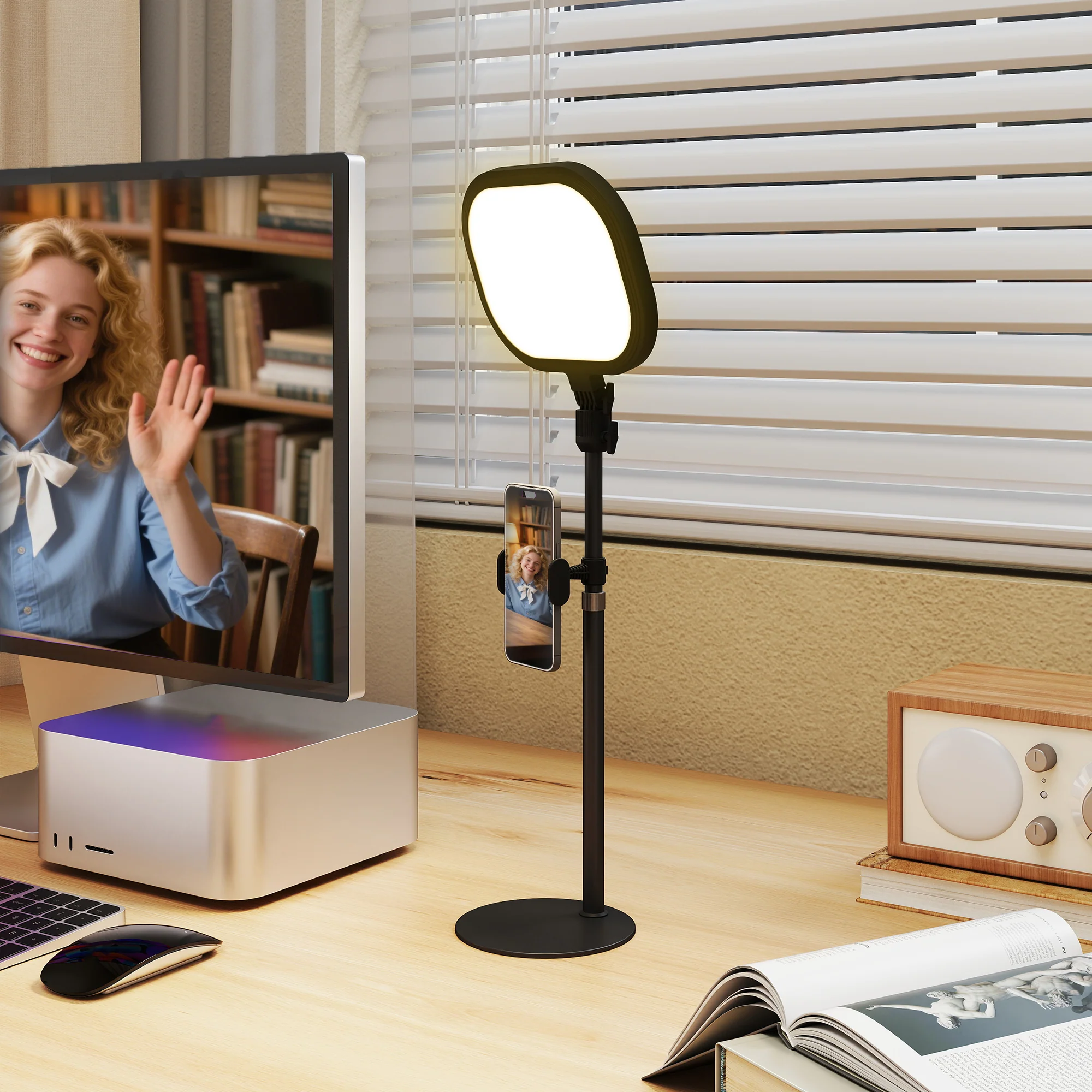 HOMCOM Bedside Table Lamp With 5 Colour Modes & 10 Brightness Levels, Black - Image 2