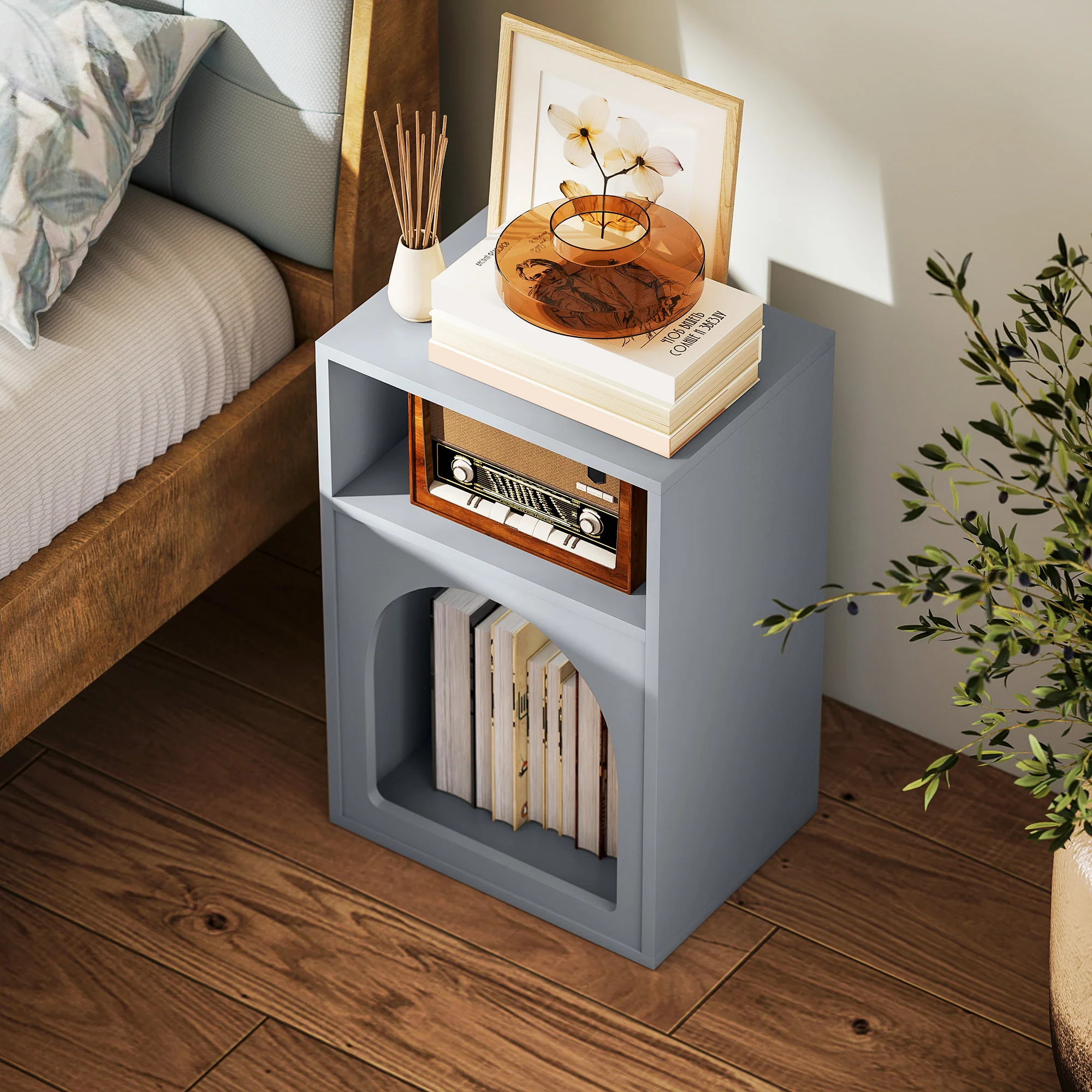 HOMCOM Bedside Table, Modern Bedside Cabinet For Bedroom - Image 15