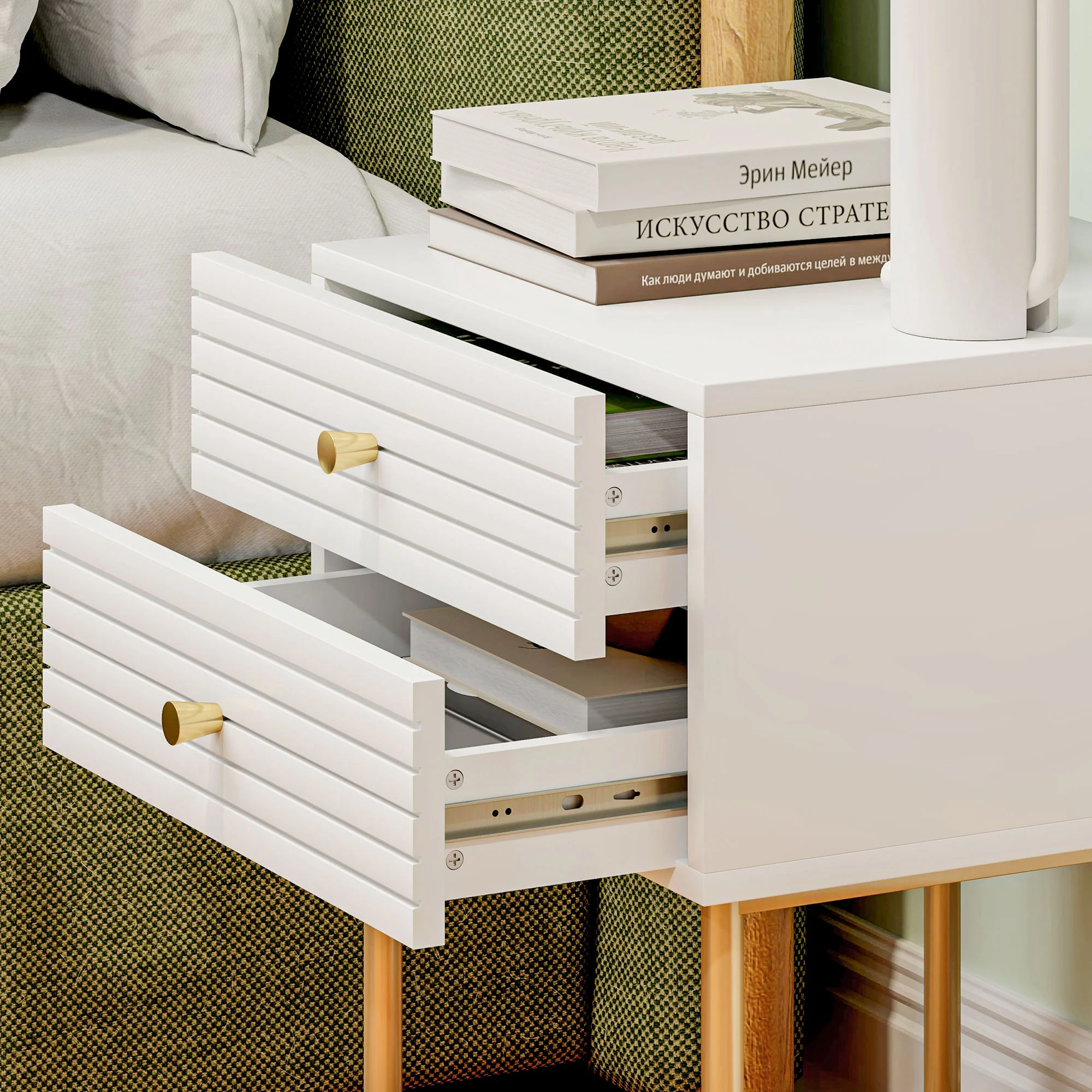 HOMCOM Bedside Tables Set of 2 with 2 Drawers for Bedroom - Image 18