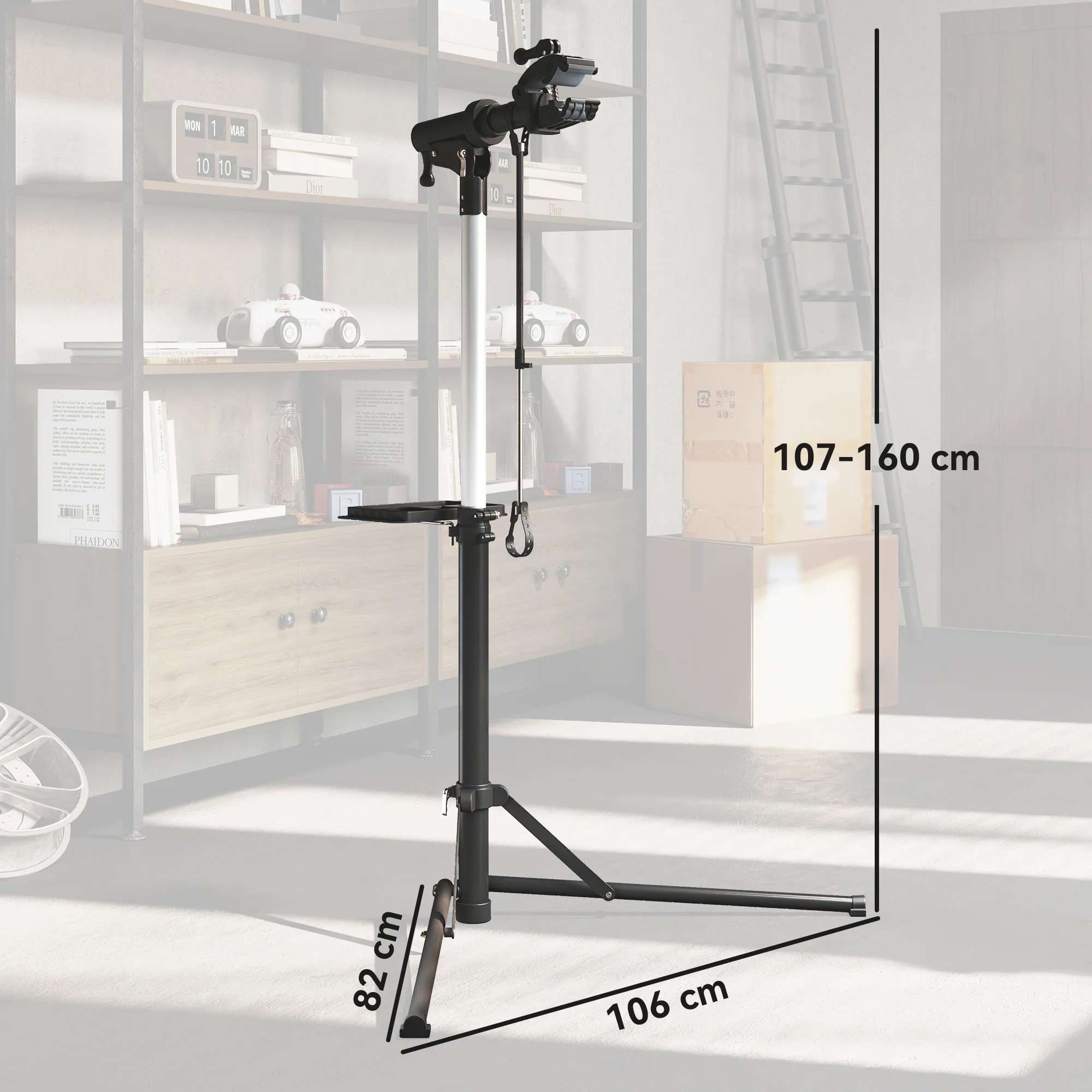 HOMCOM Bike Repair Stand, Max Load 40kg, Foldable, Height Adjustable - Image 5