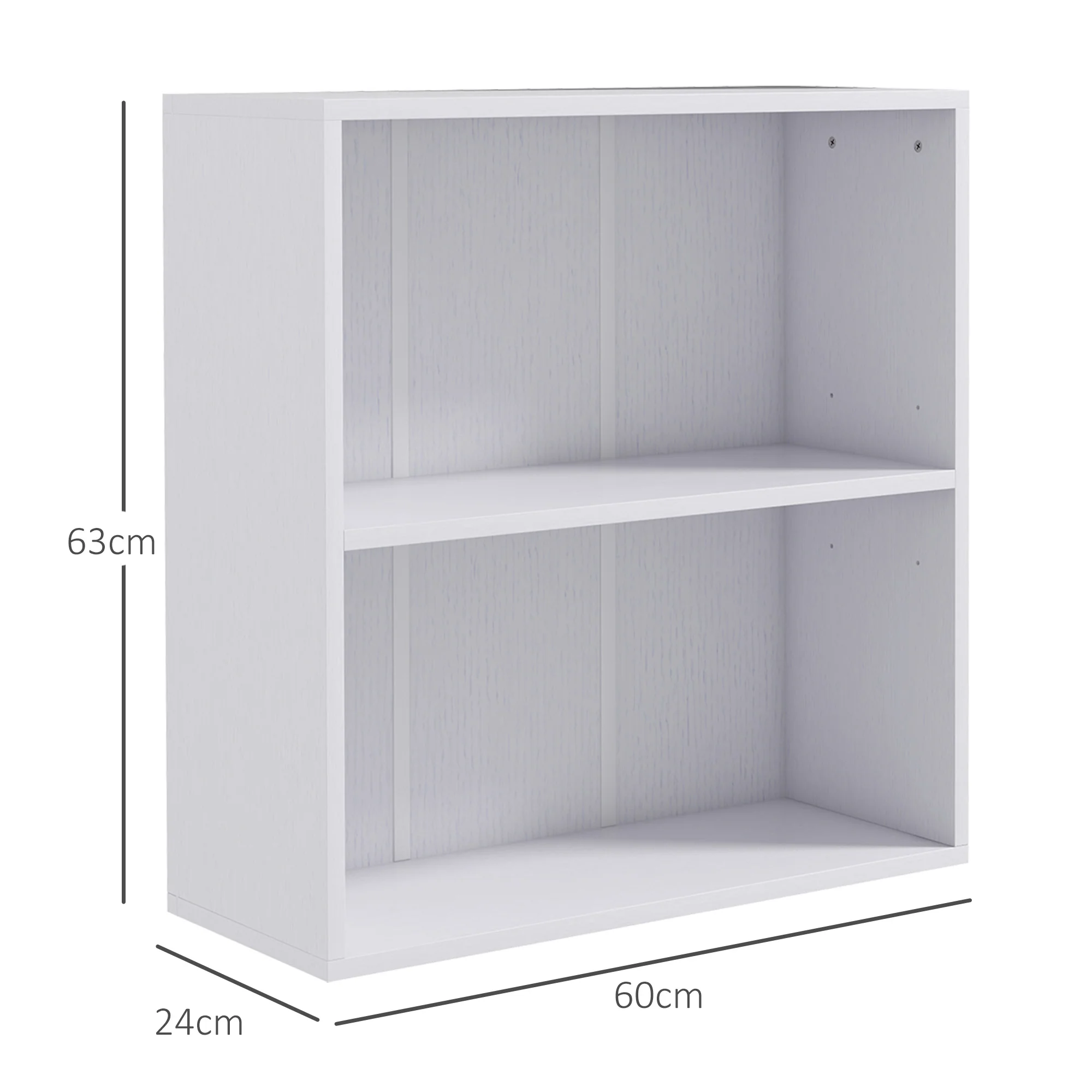 HOMCOM Bookshelf Display Storage Shelf With 2 Compartments For Study - Image 5