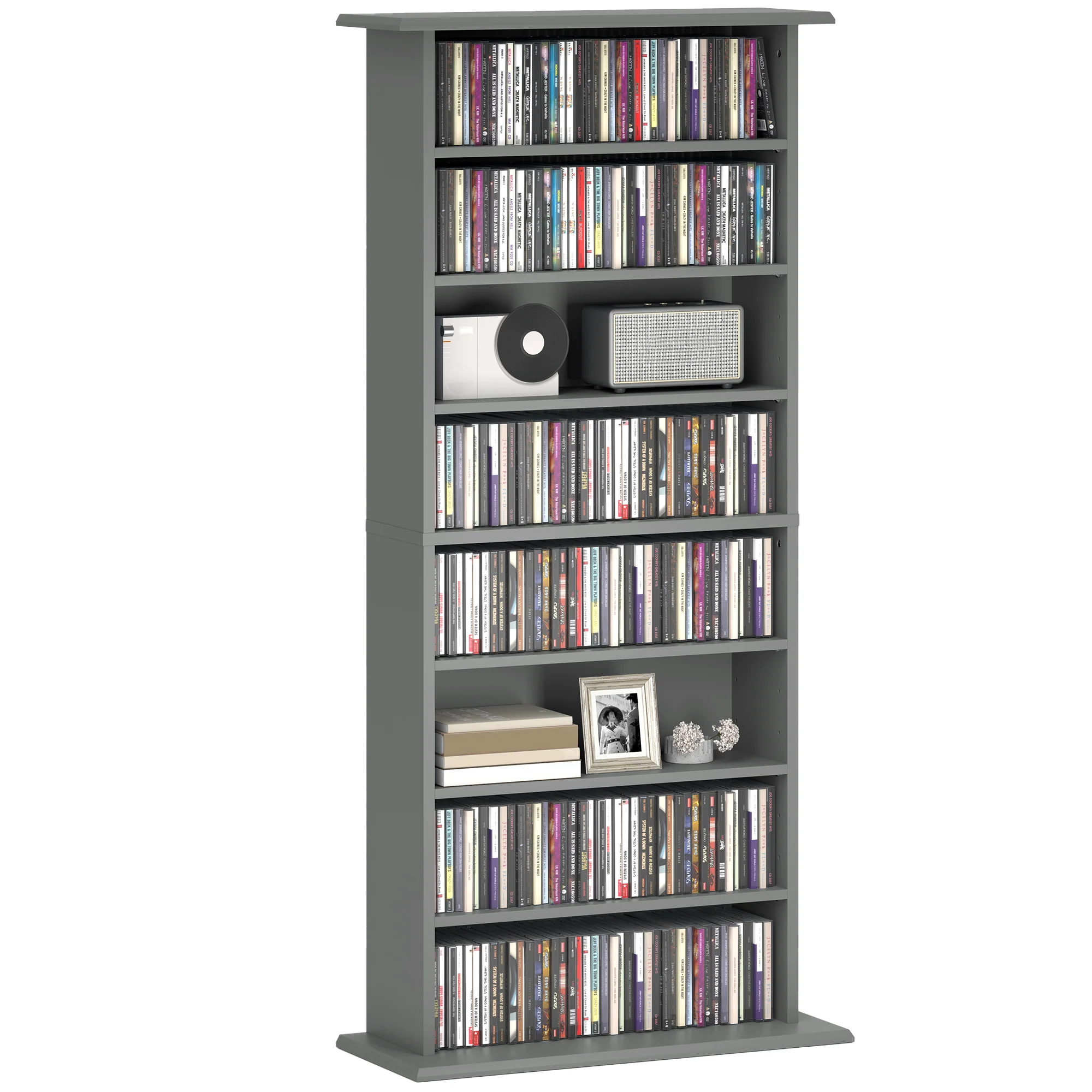 HOMCOM CD Storage Unit DVD Tower Blu-ray Storage Shelf For Living Room - Image 10
