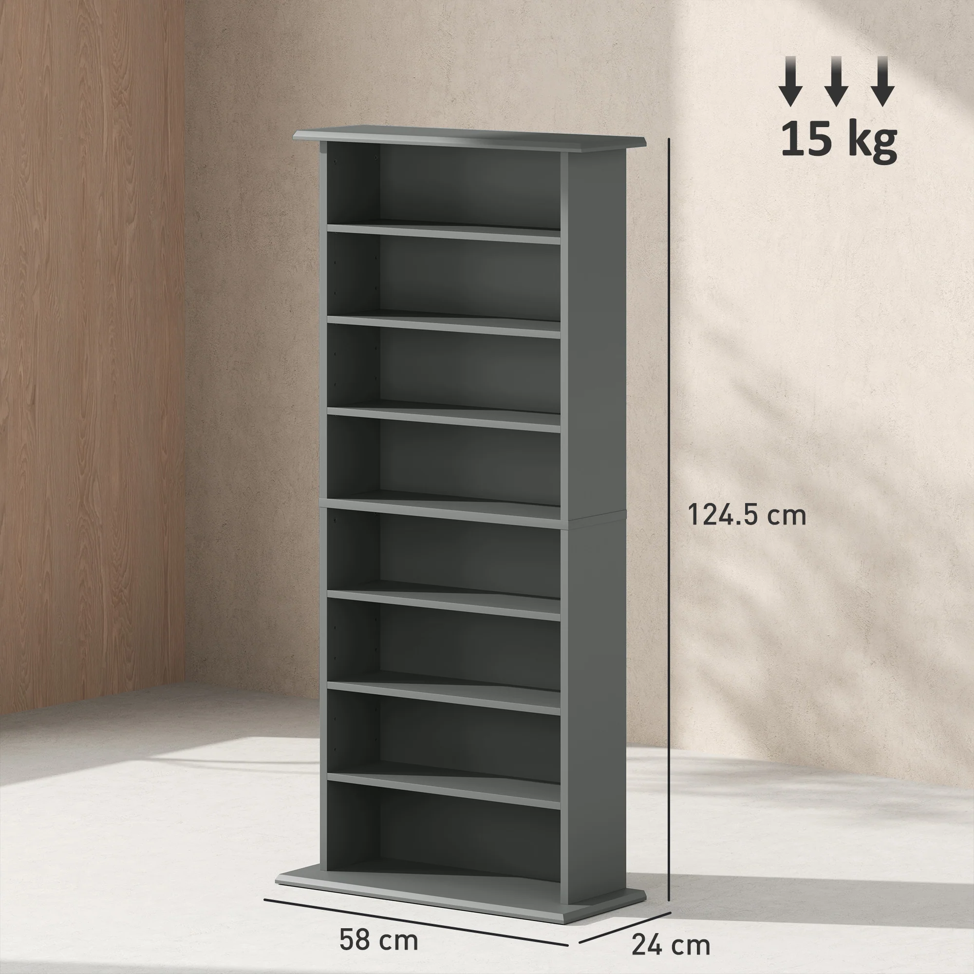 HOMCOM CD Storage Unit DVD Tower Blu-ray Storage Shelf For Living Room - Image 14