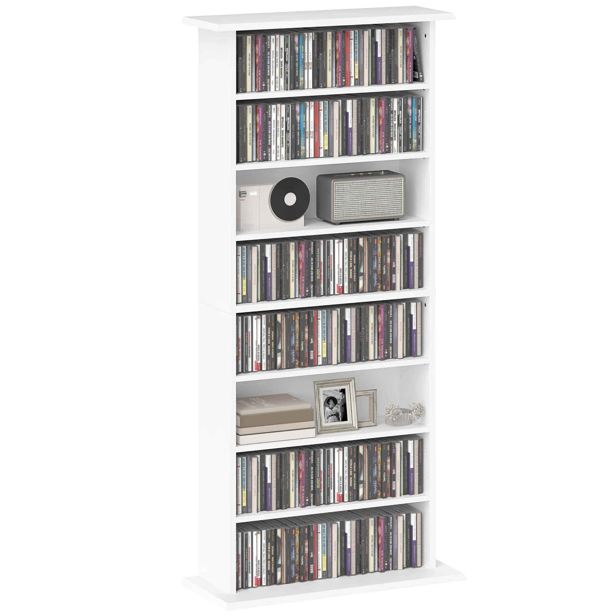 HOMCOM CD Storage Unit DVD Tower Blu-ray Storage Shelf For Living Room - Image 19