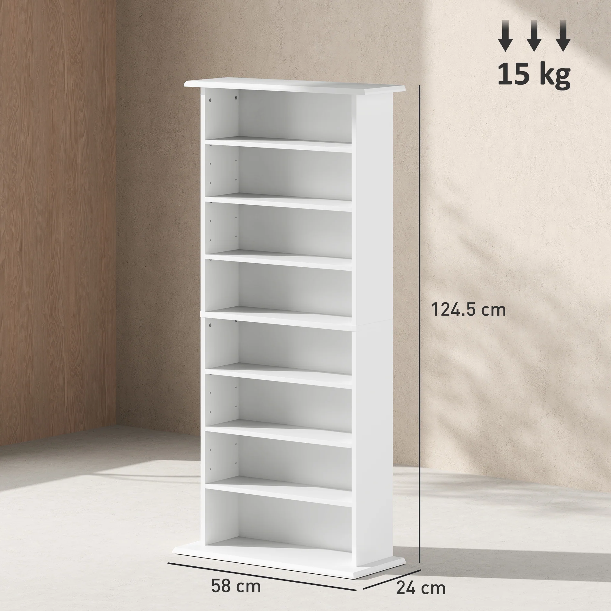 HOMCOM CD Storage Unit DVD Tower Blu-ray Storage Shelf For Living Room - Image 23