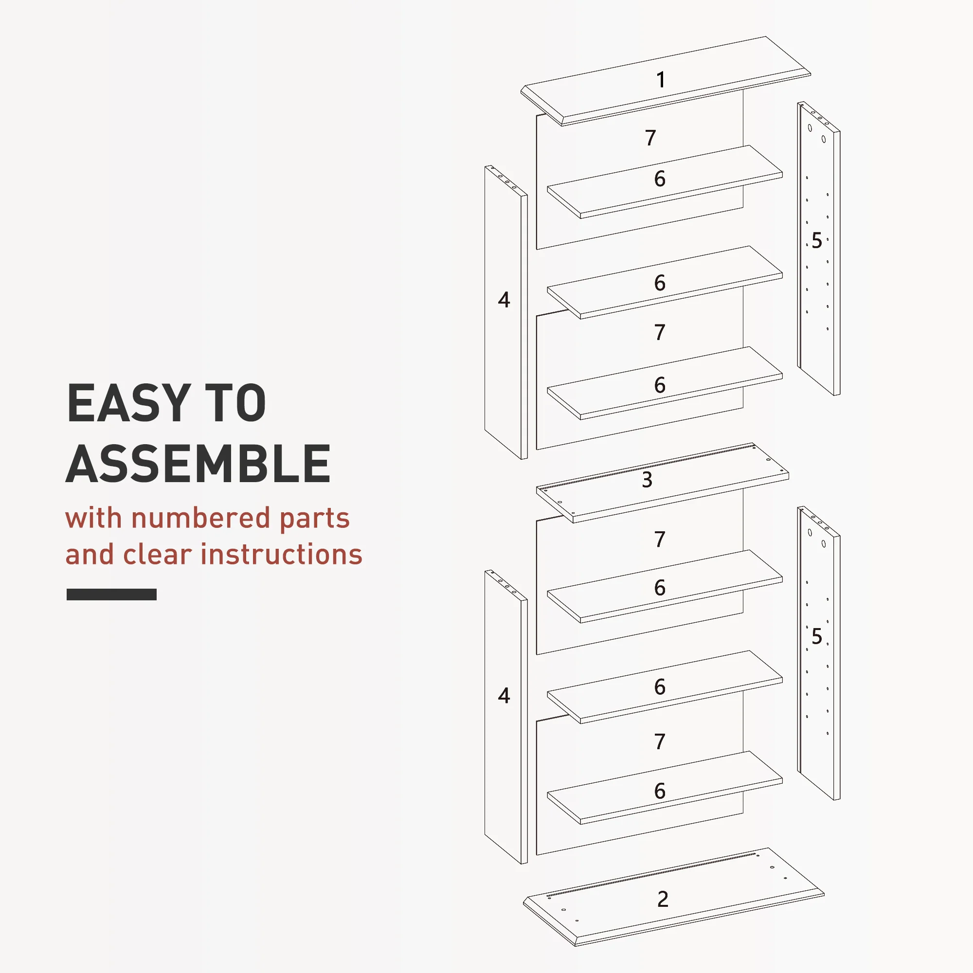 HOMCOM CD Storage Unit DVD Tower Blu-ray Storage Shelf For Living Room - Image 25