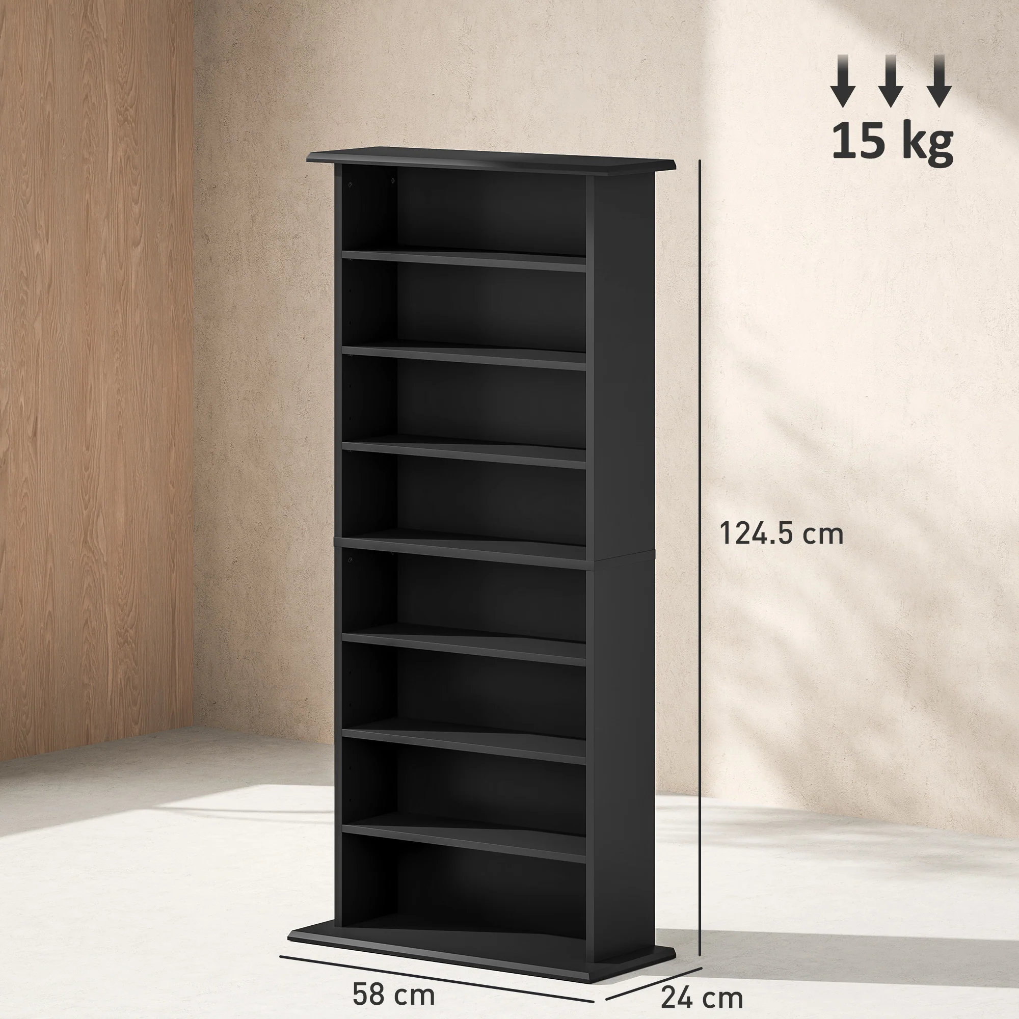 HOMCOM CD Storage Unit DVD Tower Blu-ray Storage Shelf For Living Room - Image 5