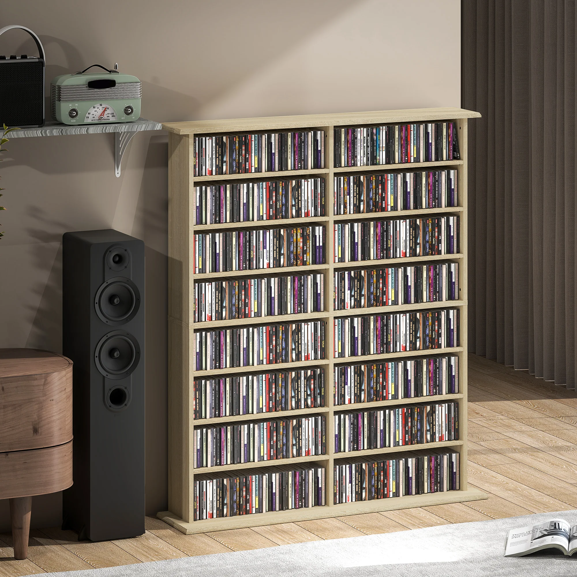 HOMCOM CD Storage Unit DVD Tower Blu-ray Storage Shelf For Office - Image 18
