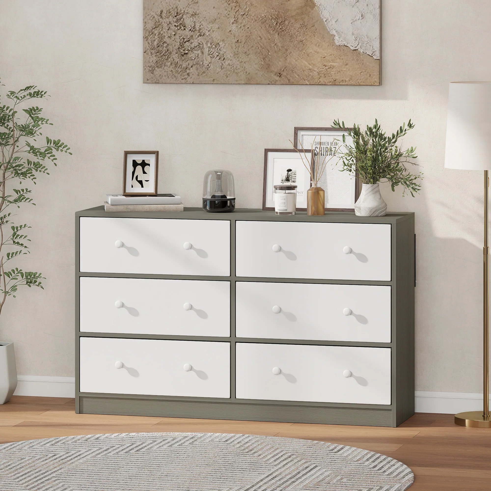 HOMCOM Chest Of Drawers, 6 Drawer Dresser For Bedroom - Image 17