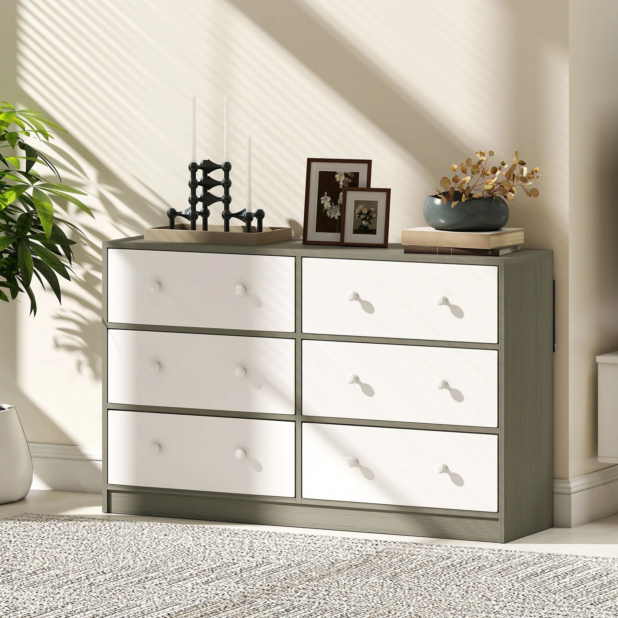 HOMCOM Chest Of Drawers, 6 Drawer Dresser For Bedroom - Image 18