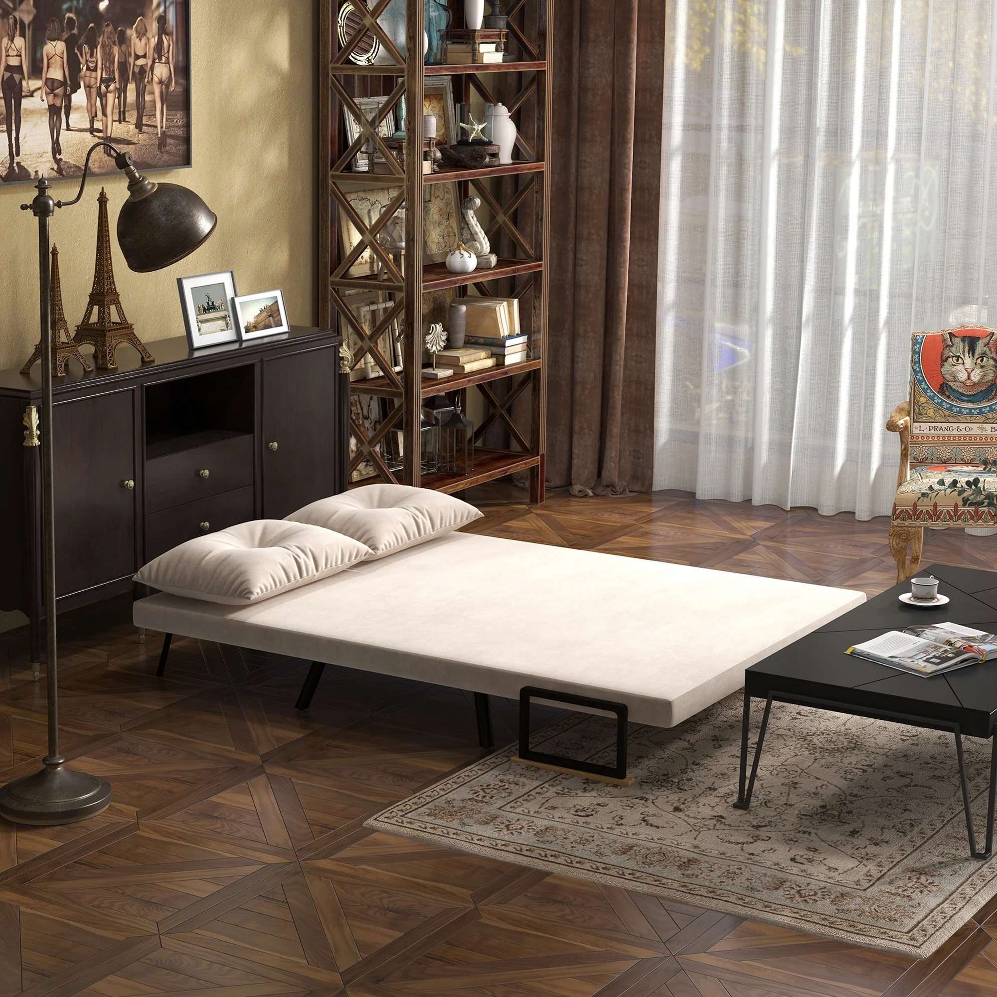 HOMCOM Click Clack 2 Seater Sofa Bed for Living Room, Guest Room - Image 7