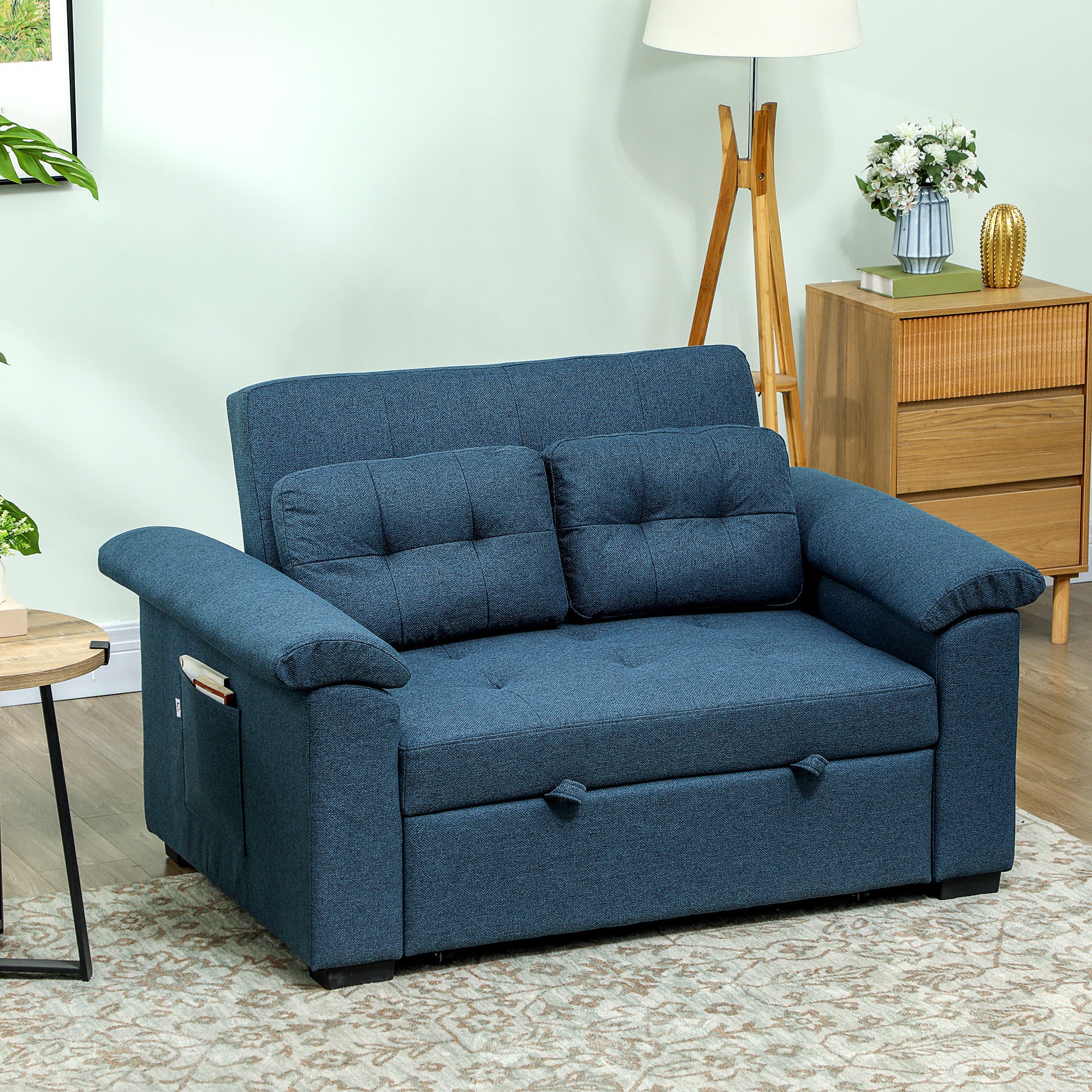 HOMCOM Click Clack Sofa Bed 2 Seater Sofa Bed for Living Room - Image 2