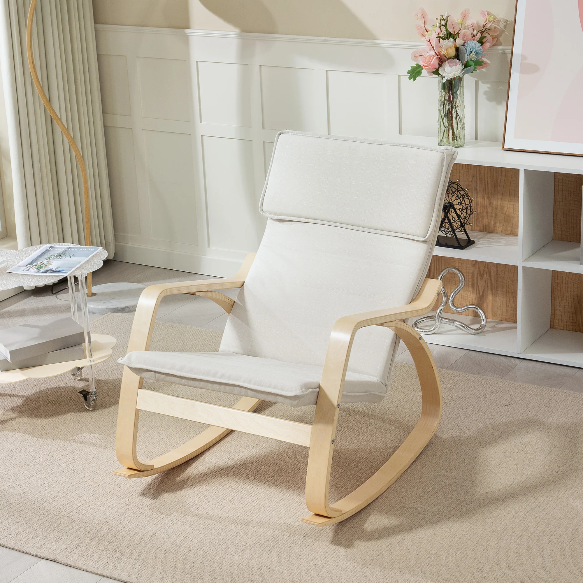 HOMCOM Comfortable Relax Rocking Chair With High Back - Image 8