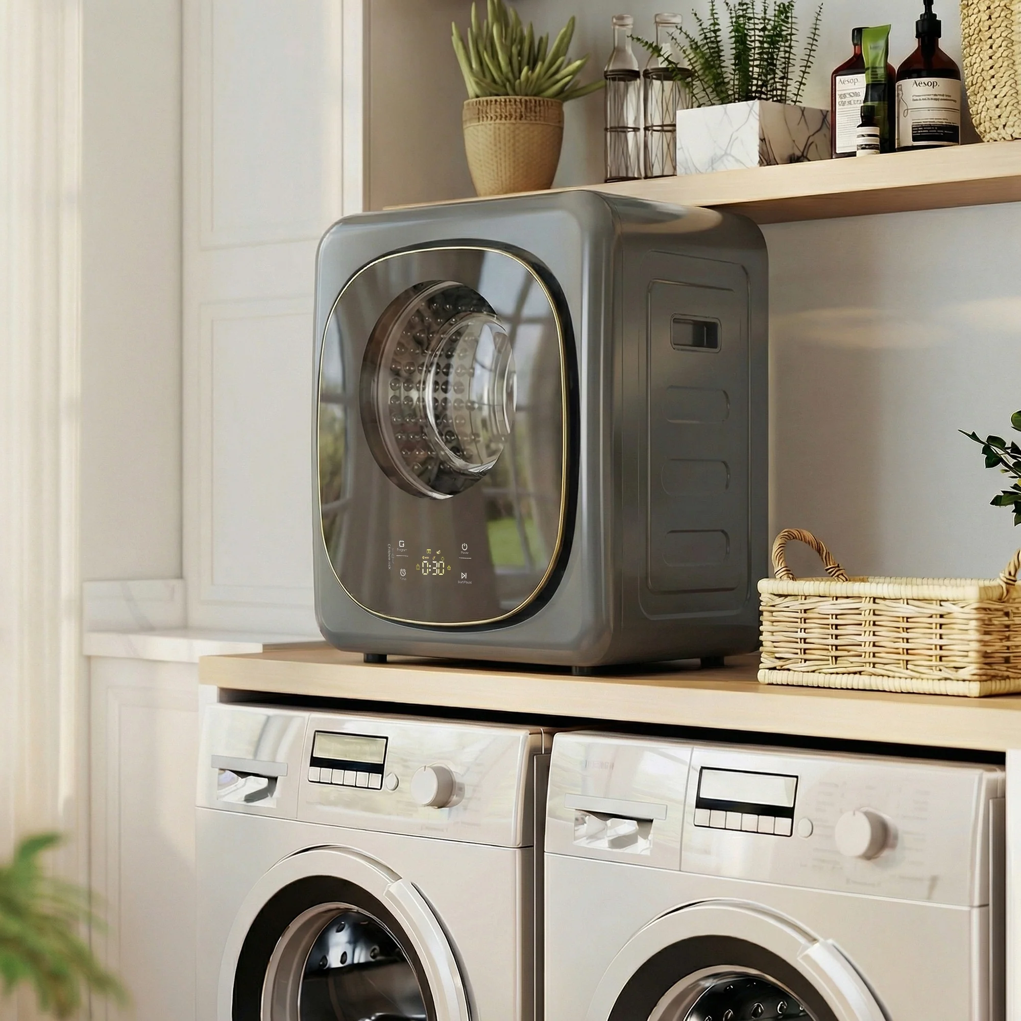 HOMCOM Compact Dryer Machine With 5 Modes, 4kg Small Tumble Dryer, Grey - Image 9