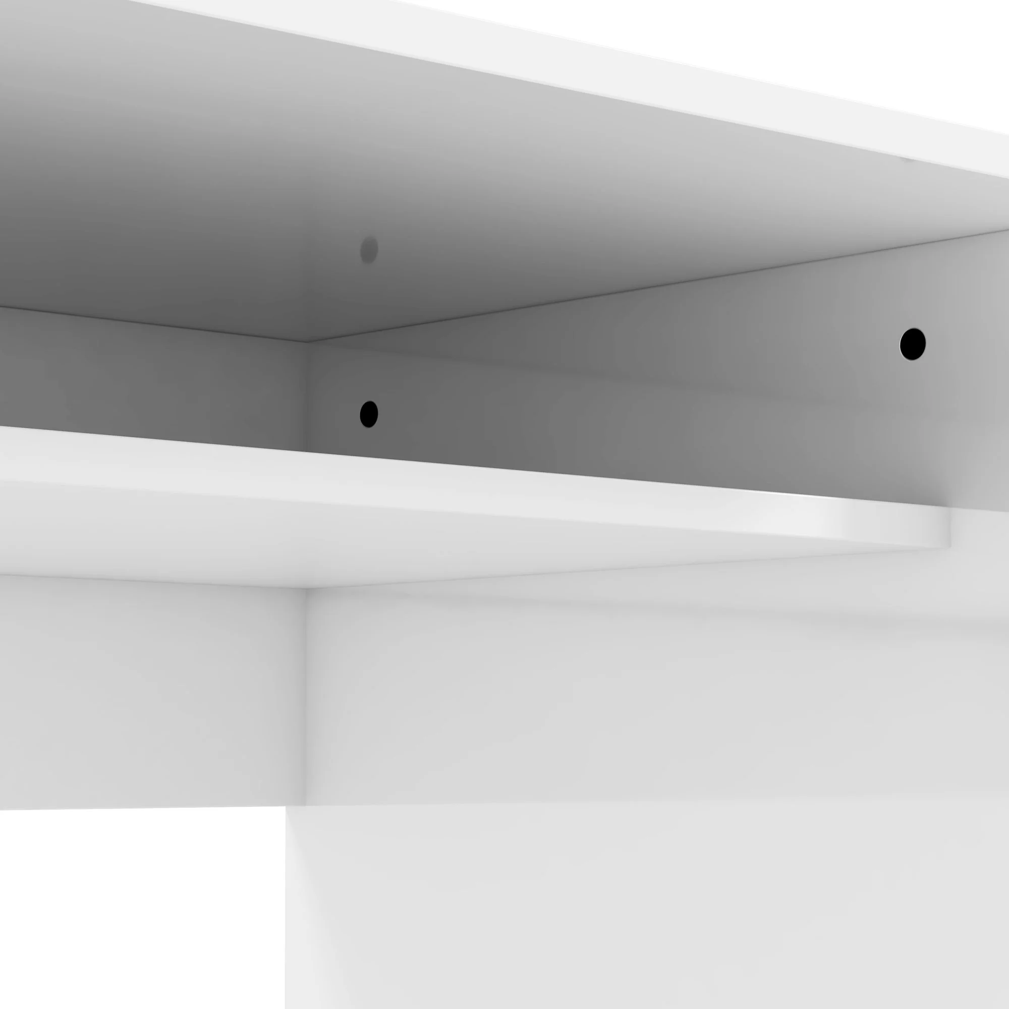 HOMCOM Computer Desk Writing Table Study Workstation Storage High Gloss White - Image 9