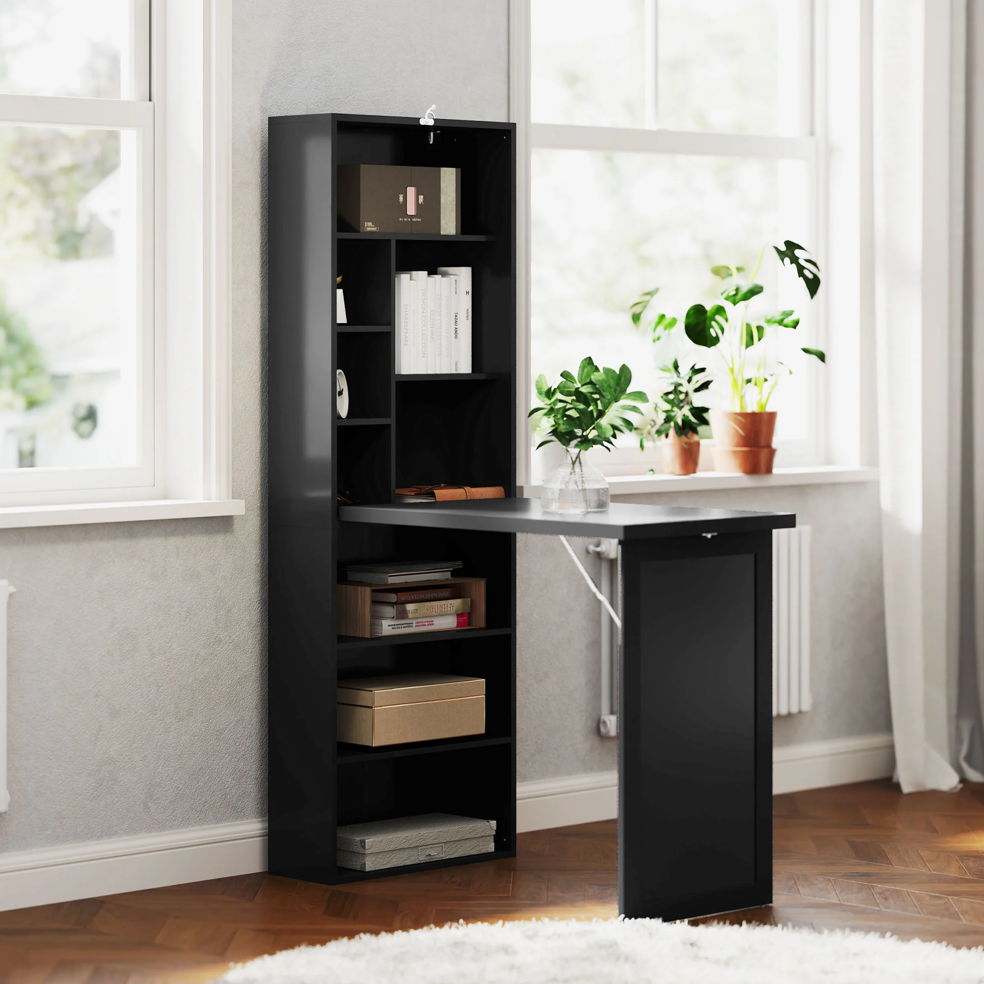 HOMCOM Convertible Desk with Blackboard Multi-function Workstation - Image 2