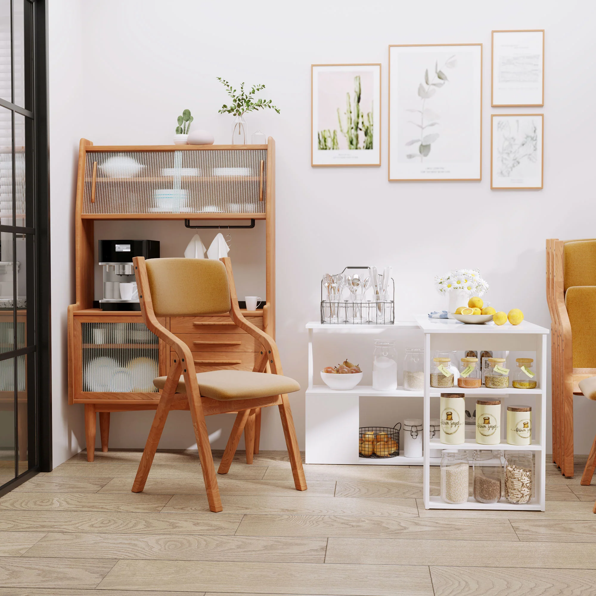 HOMCOM Corner Computer Desk With 360° Rotating Design And Bookshelf, White - Image 7