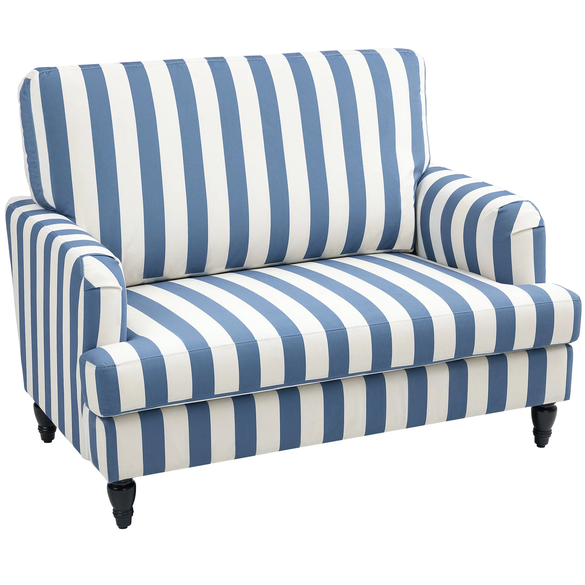 HOMCOM Cuddle Chair With Stripe, Armchair For Living Room - Image 10