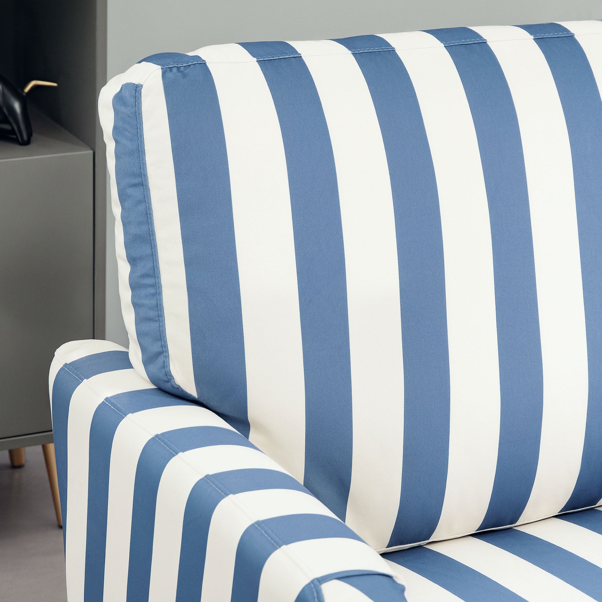HOMCOM Cuddle Chair With Stripe, Armchair For Living Room - Image 17