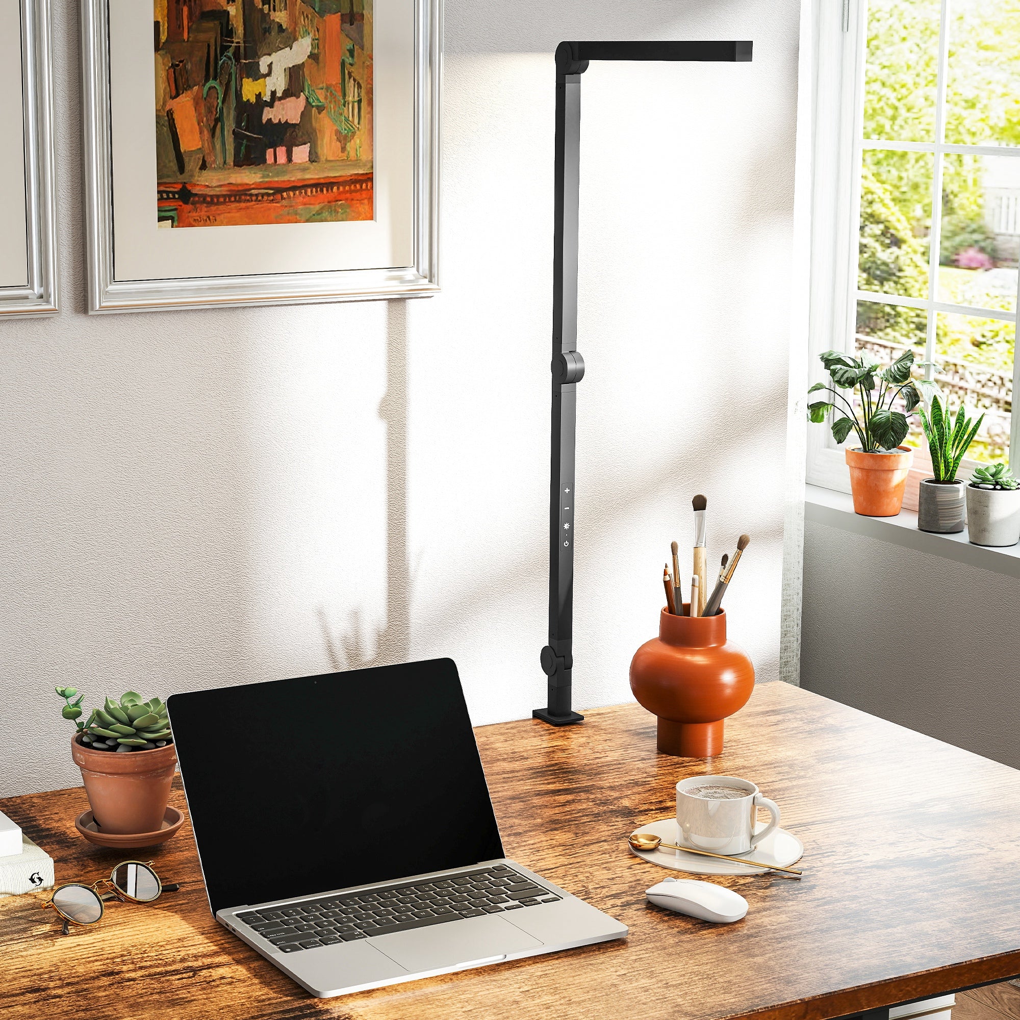 HOMCOM Desk Lamp With Adjustable Swing Arm, Dimmable LED Desk Light, Black - Image 9