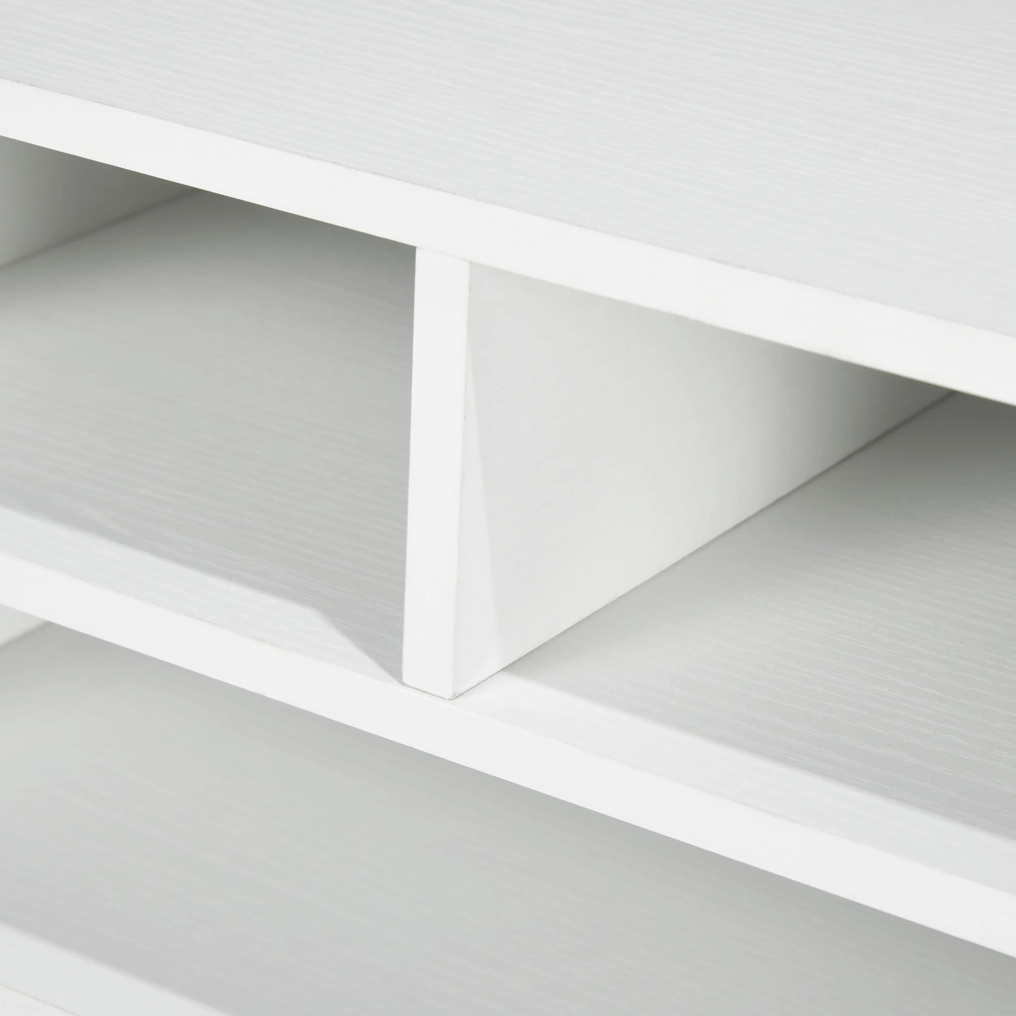 HOMCOM Desktop Printer Stand with 3 Open Compartments, Desk Organiser, White - Image 9