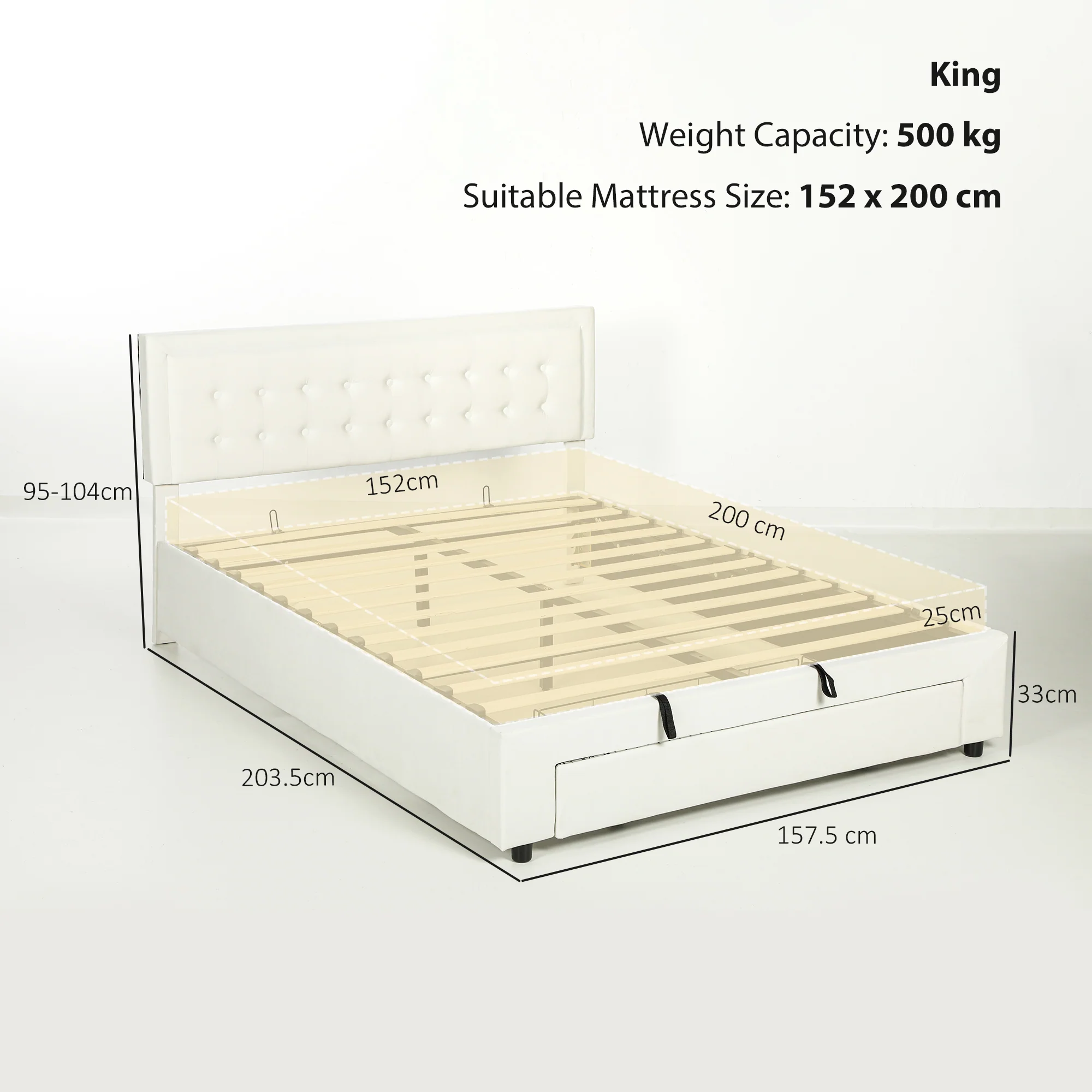 HOMCOM Double Bed Frame with Storage and Adjustable Velvet Headboard - Image 12