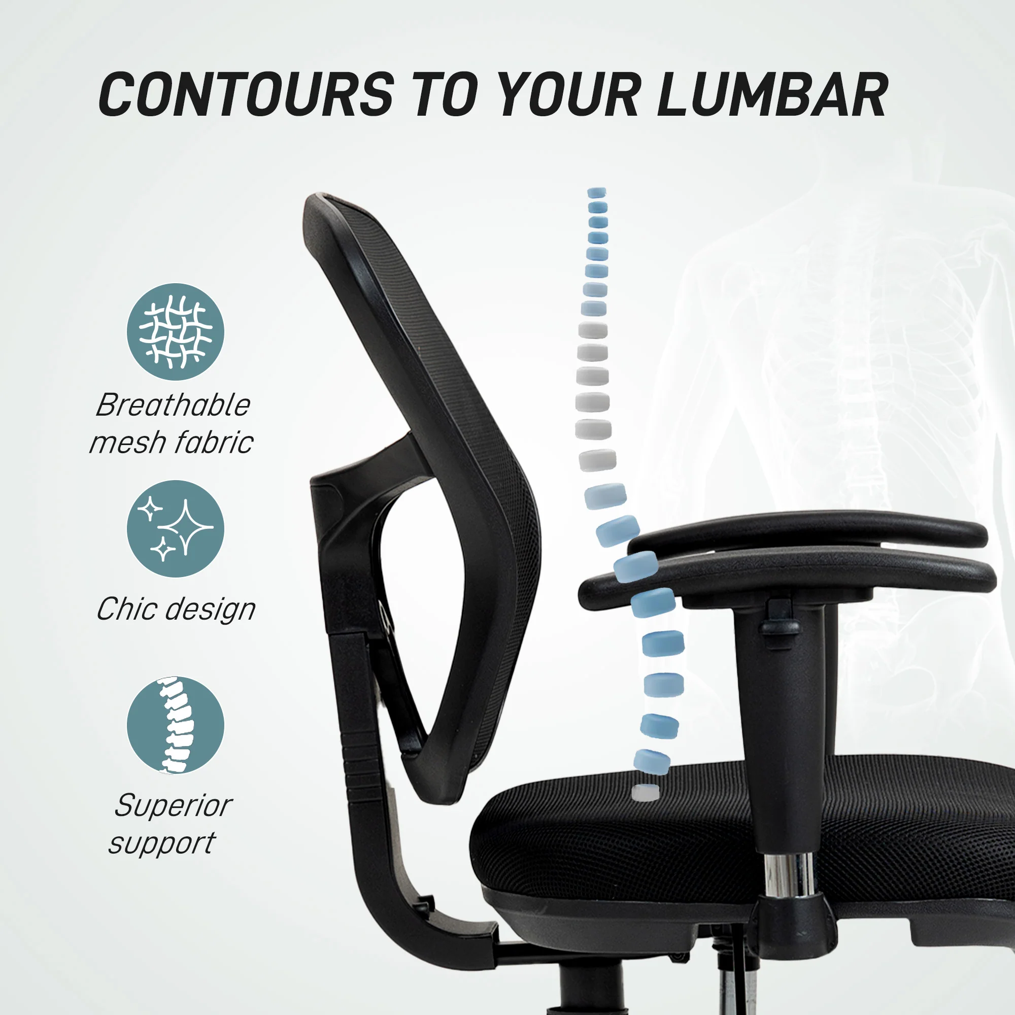 HOMCOM Drafting Stool Chair with Adjustable Armrest for Standing Desk, Black - Image 8