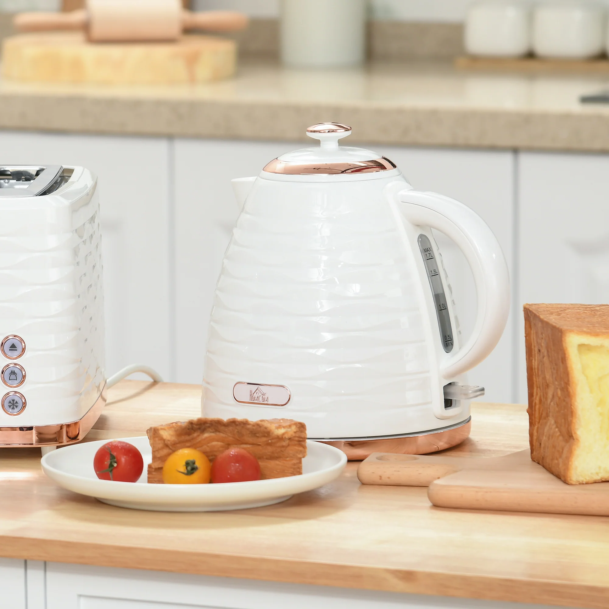 HOMCOM Electric Kettle, Fast Boil, 1.7L, 3kW, Swivel, Ripple - Image 11