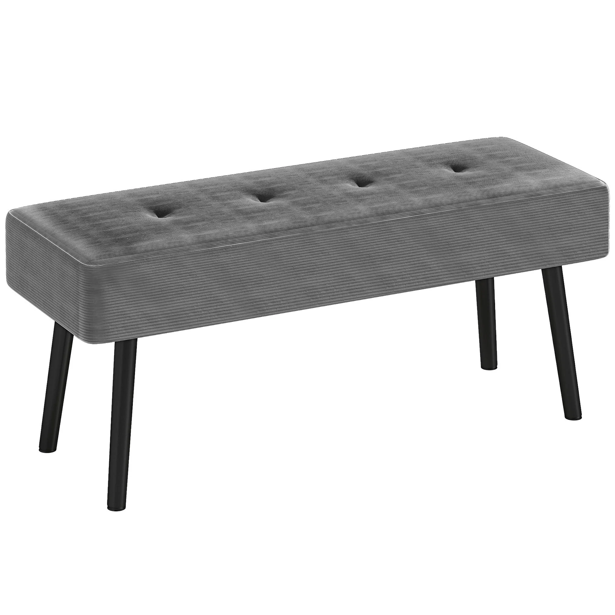 HOMCOM End of Bed Bench with Thick Padding and Steel Legs for Entryway - Image 19