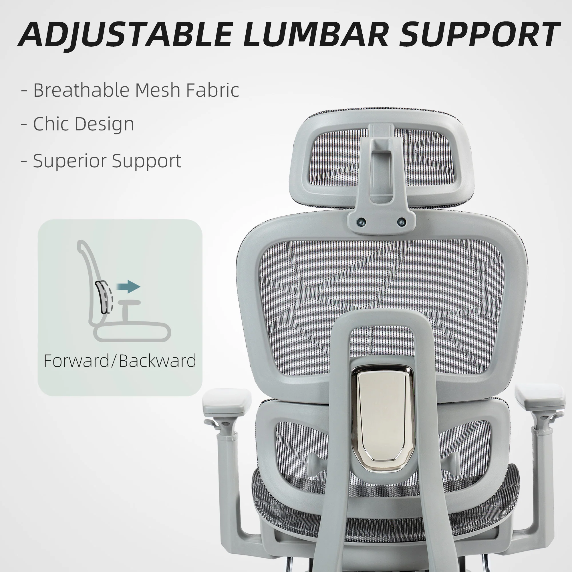 HOMCOM Ergonomic Office Chair Swivel Computer Chair With 3D Armrest - Image 16