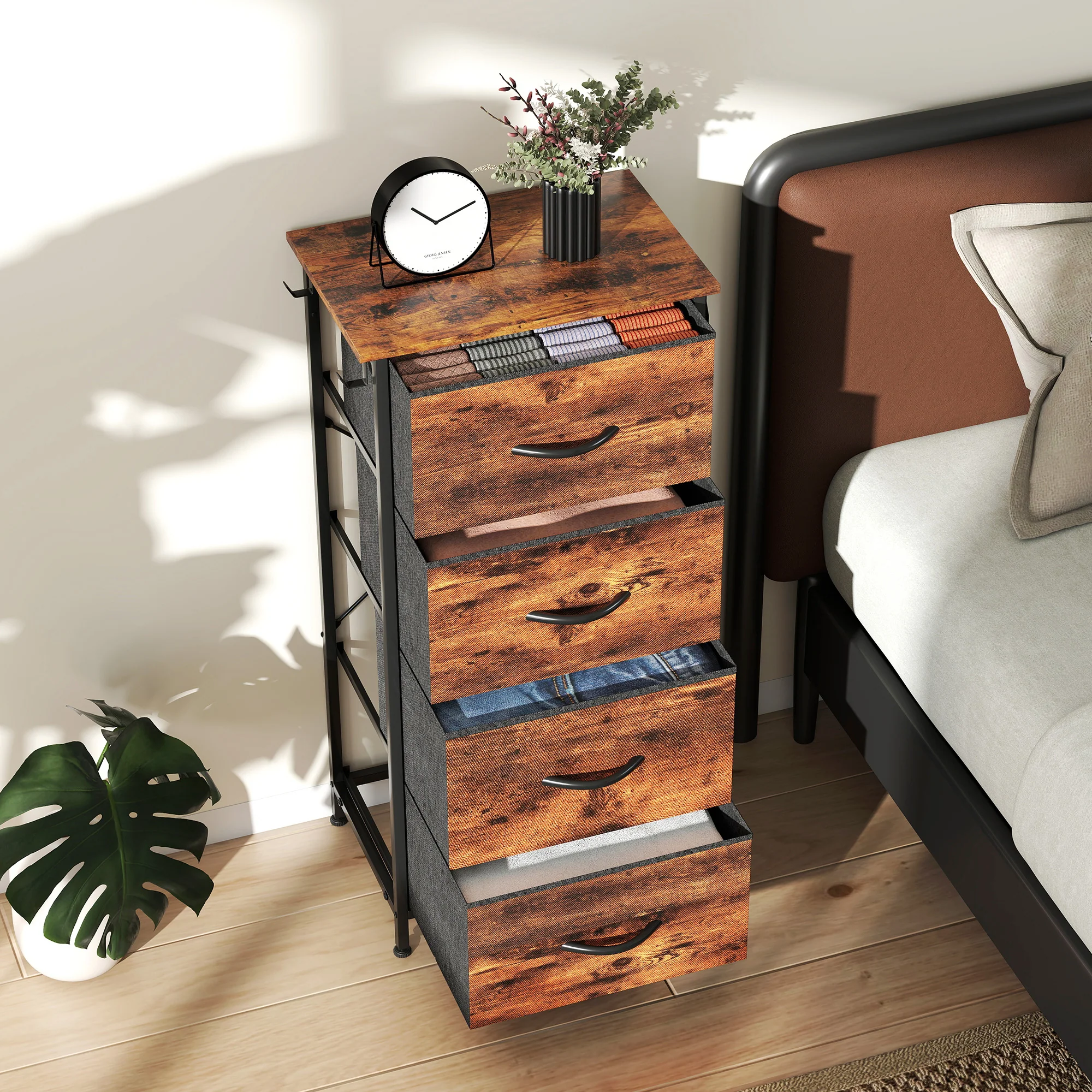 HOMCOM Fabric Chest Of Drawers, 4 Drawer Dresser For Bedroom - Image 35