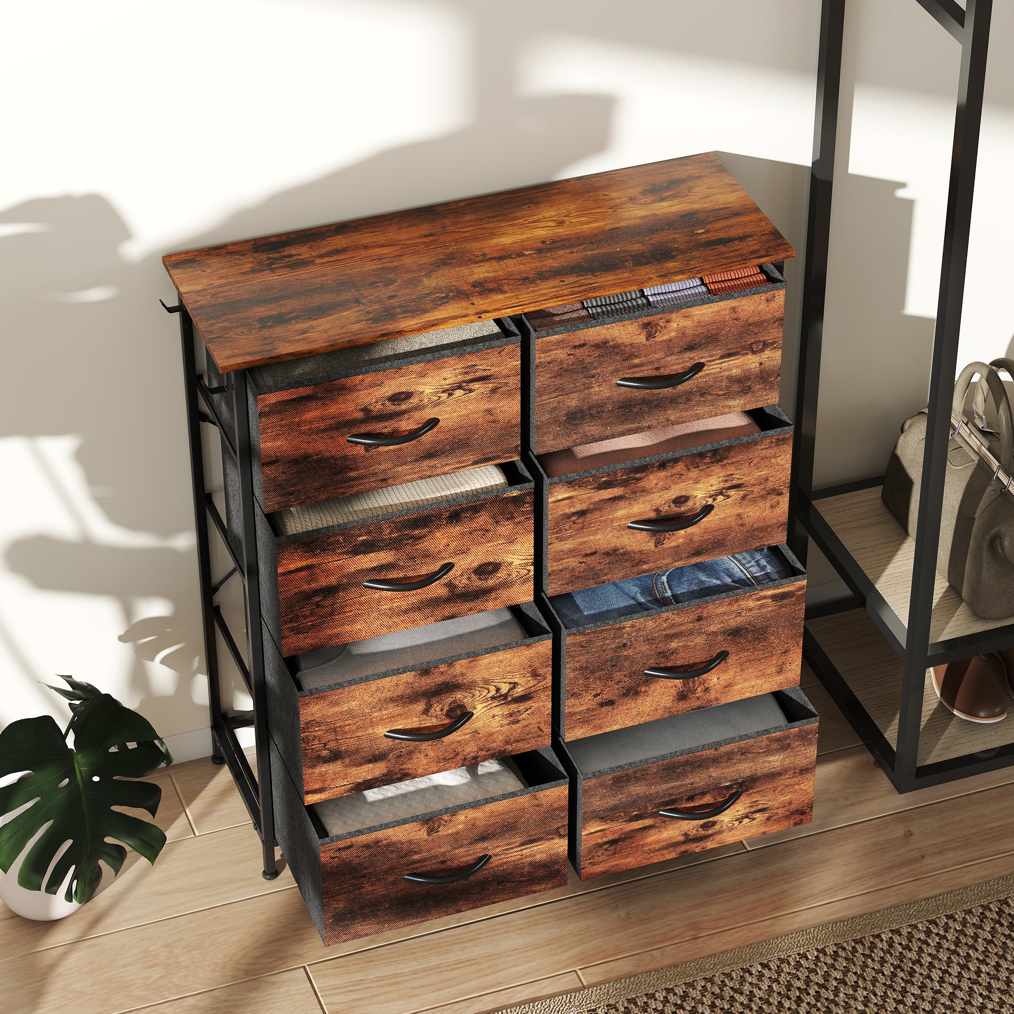 HOMCOM Fabric Chest Of Drawers, 8 Drawer Dresser For Bedroom - Image 35
