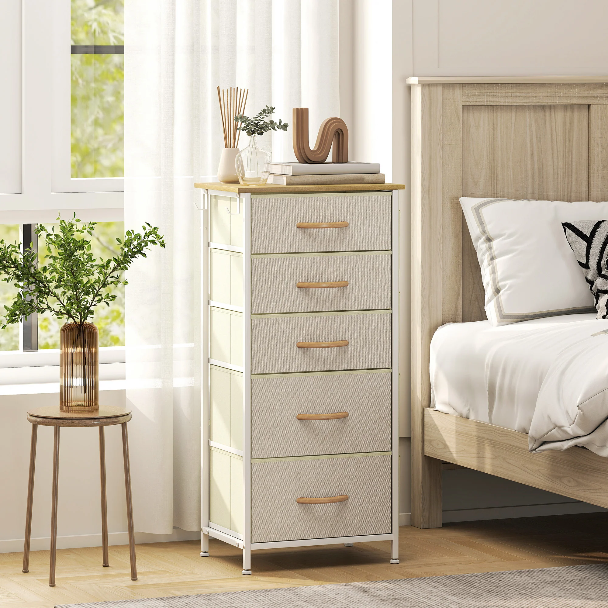 HOMCOM Fabric Chest Of Drawers, Dresser For Bedroom, - Image 11
