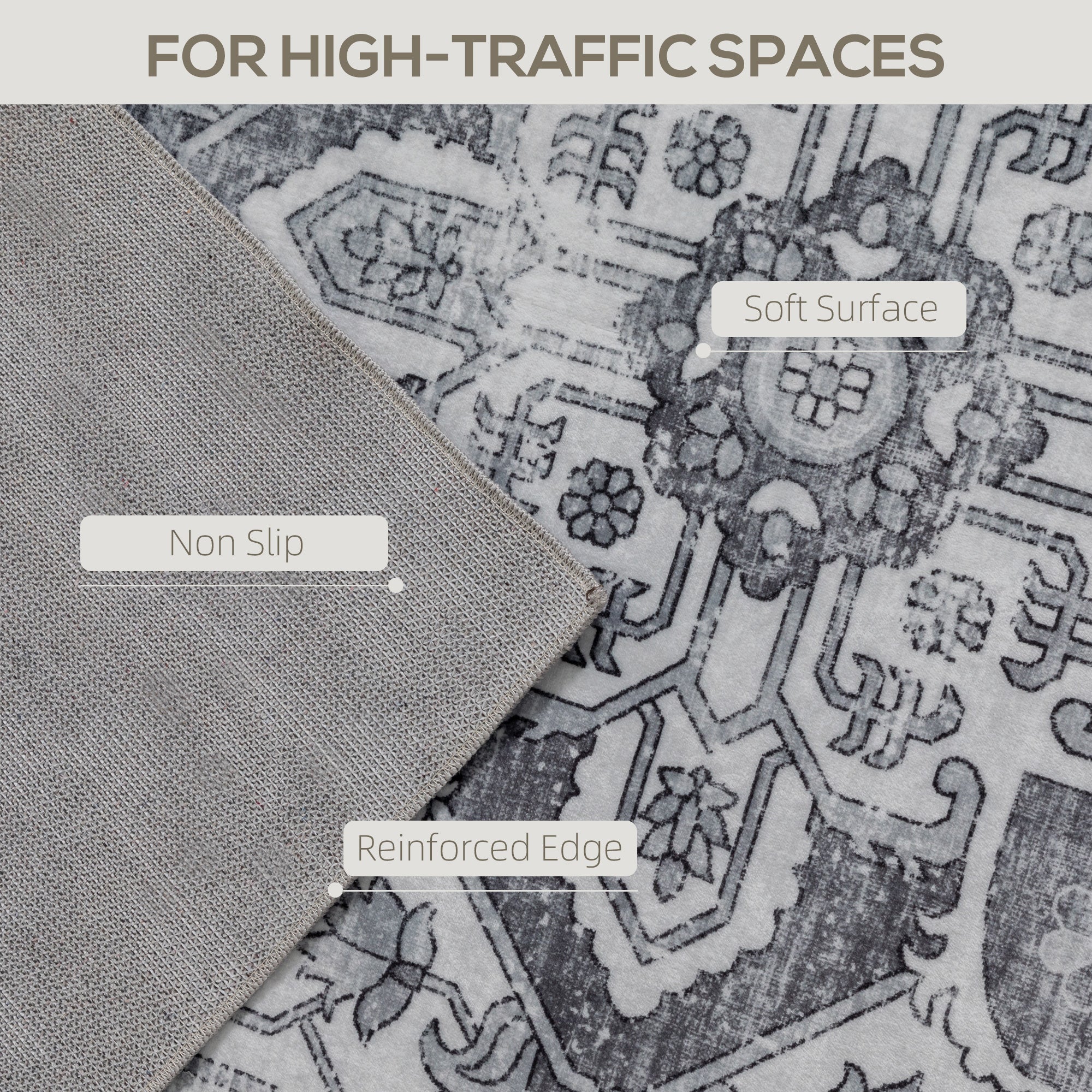HOMCOM Flannel Non-Slip Washable Rug for Living Room, - Image 13